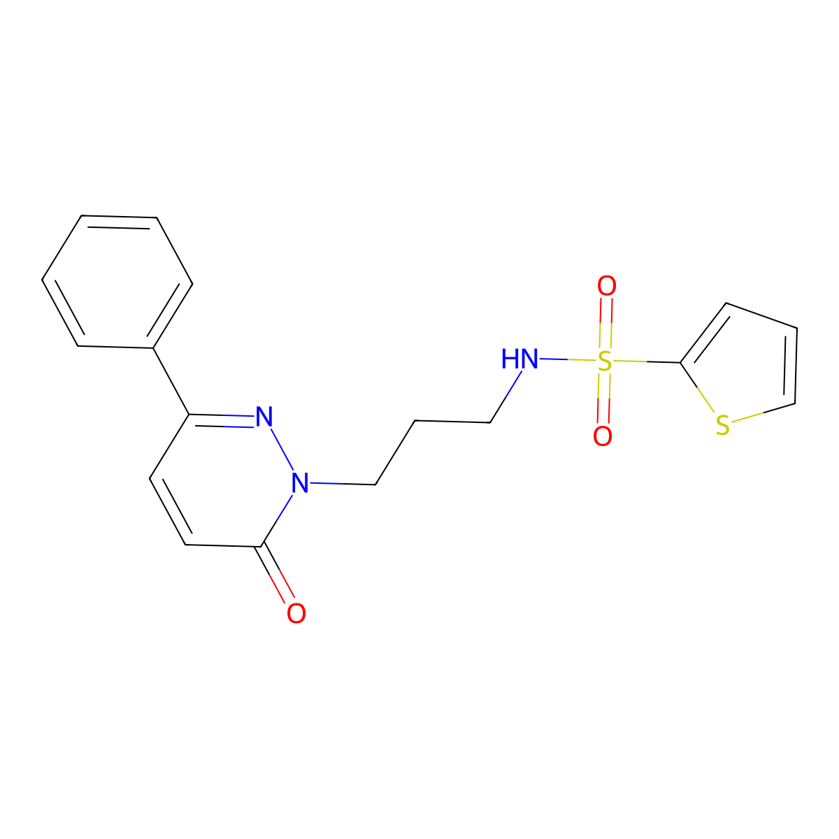 N-(3-(6-oxo-3-phenylpyridazin-1(6H)-yl)propyl)thiophene-2-sulfonamide molecular structure, CAS 1021120-59-1