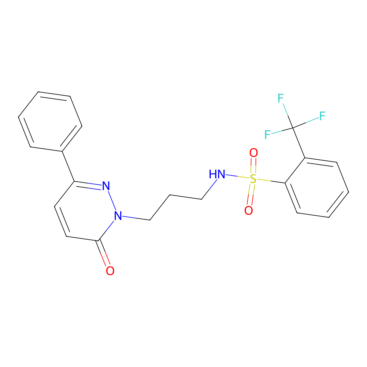 N-(3-(6-oxo-3-phenylpyridazin-1(6H)-yl)propyl)-2-(trifluoromethyl)benzenesulfonamide molecular structure, CAS 1021120-61-5