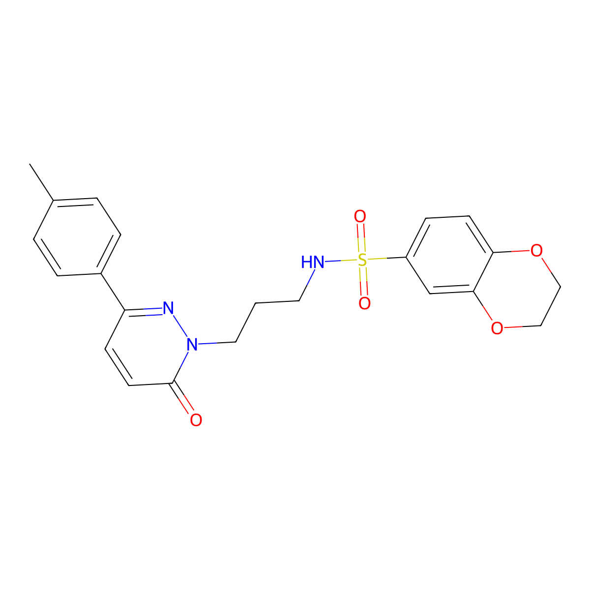 N-(3-(6-oxo-3-(p-tolyl)pyridazin-1(6H)-yl)propyl)-2,3-dihydrobenzo[b][1,4]dioxine-6-sulfonamide molecular structure, CAS 1021120-62-6