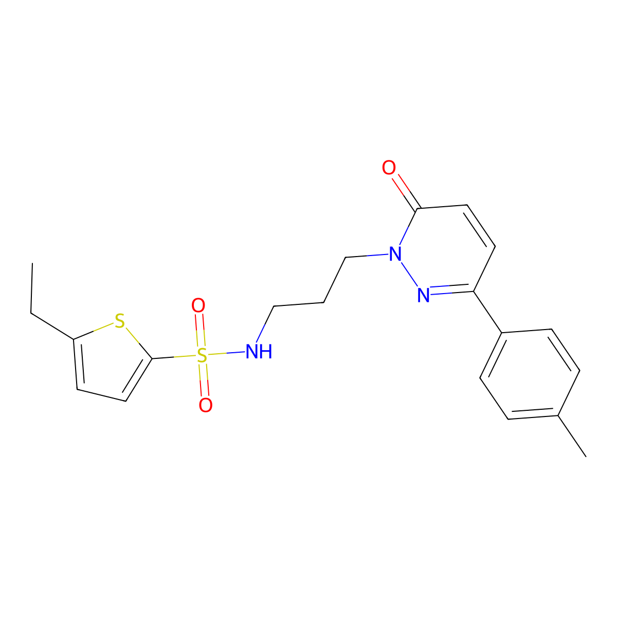 5-ethyl-N-(3-(6-oxo-3-(p-tolyl)pyridazin-1(6H)-yl)propyl)thiophene-2-sulfonamide molecular structure, CAS 1021120-63-7