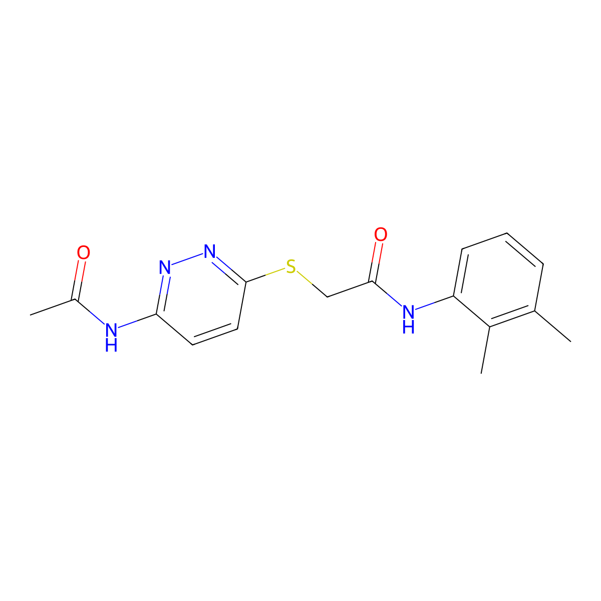 2-((6-acetamidopyridazin-3-yl)thio)-N-(2,3-dimethylphenyl)acetamide molecular structure, CAS 1021120-71-7