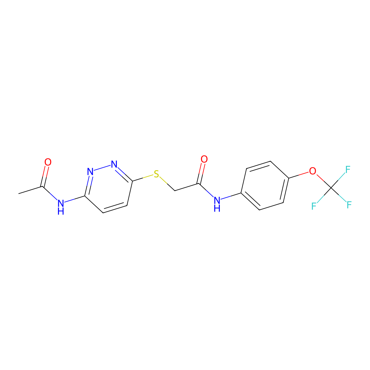 2-((6-acetamidopyridazin-3-yl)thio)-N-(4-(trifluoromethoxy)phenyl)acetamide molecular structure, CAS 1021120-95-5