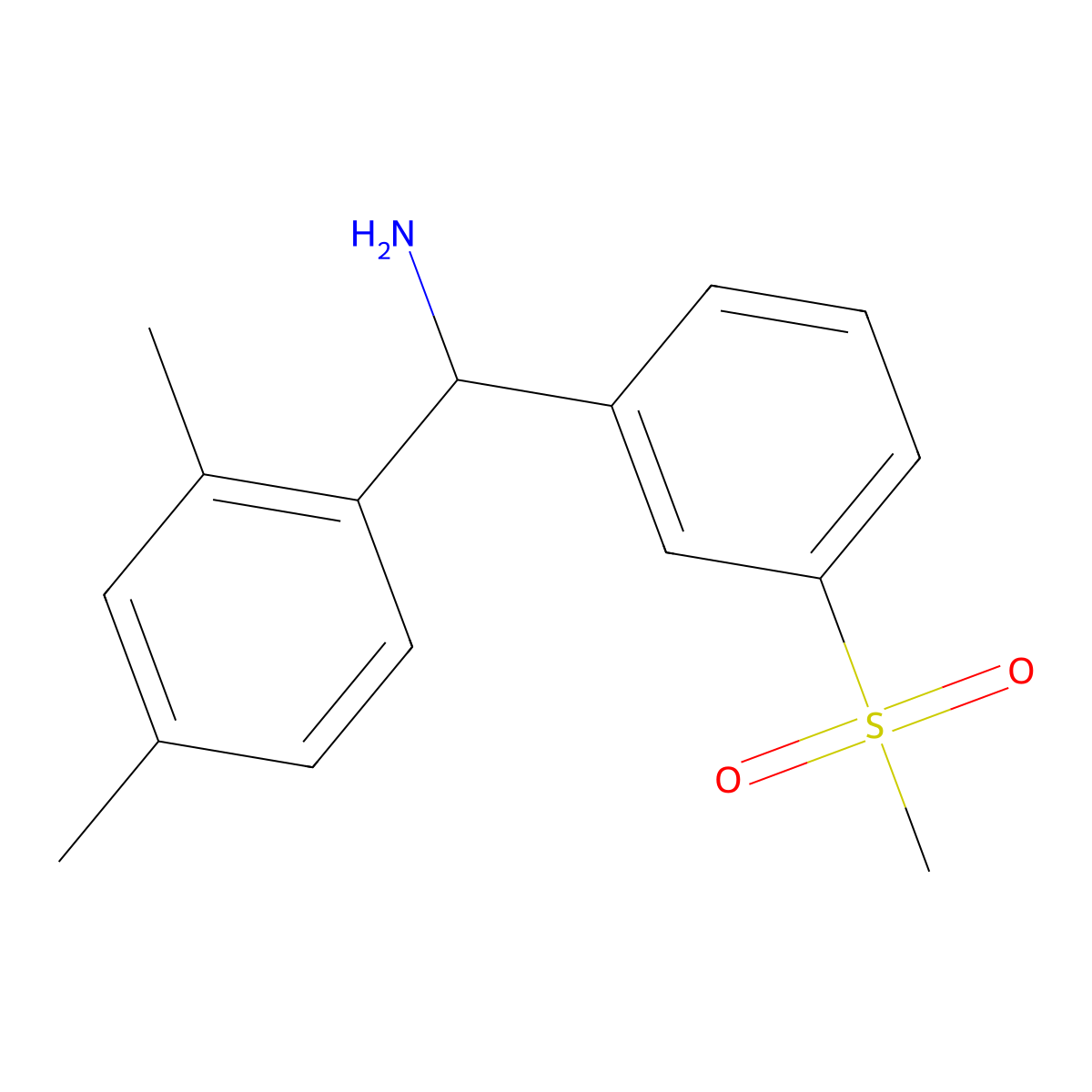 (2,4-Dimethylphenyl)(3-methanesulfonylphenyl)methanamine molecular structure, CAS 1021121-13-0