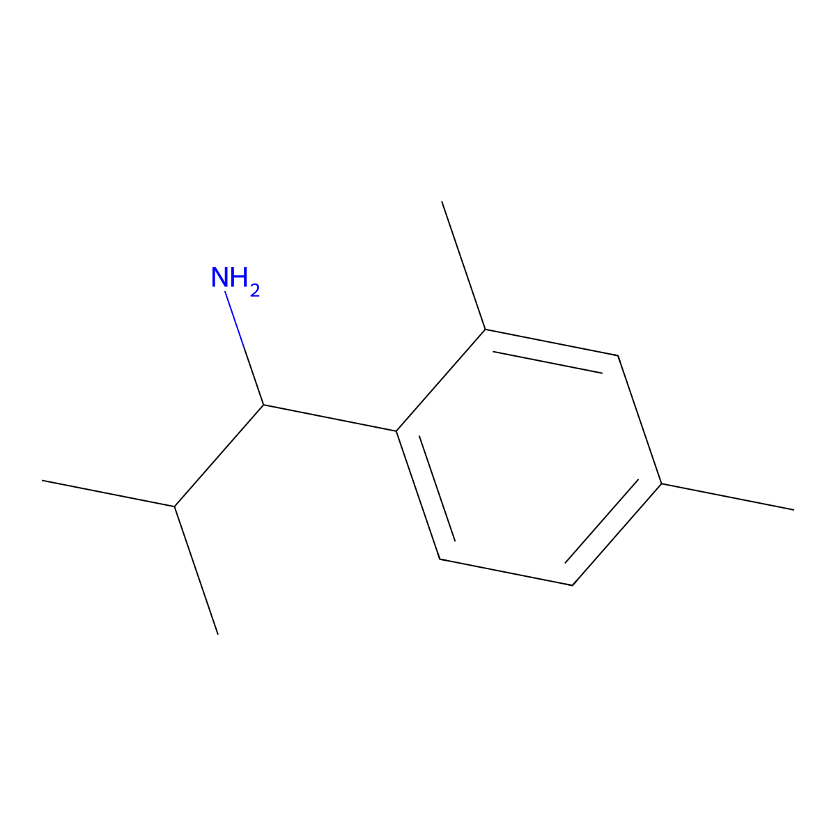 1-(2,4-Dimethylphenyl)-2-methylpropan-1-amine molecular structure, CAS 1021121-14-1