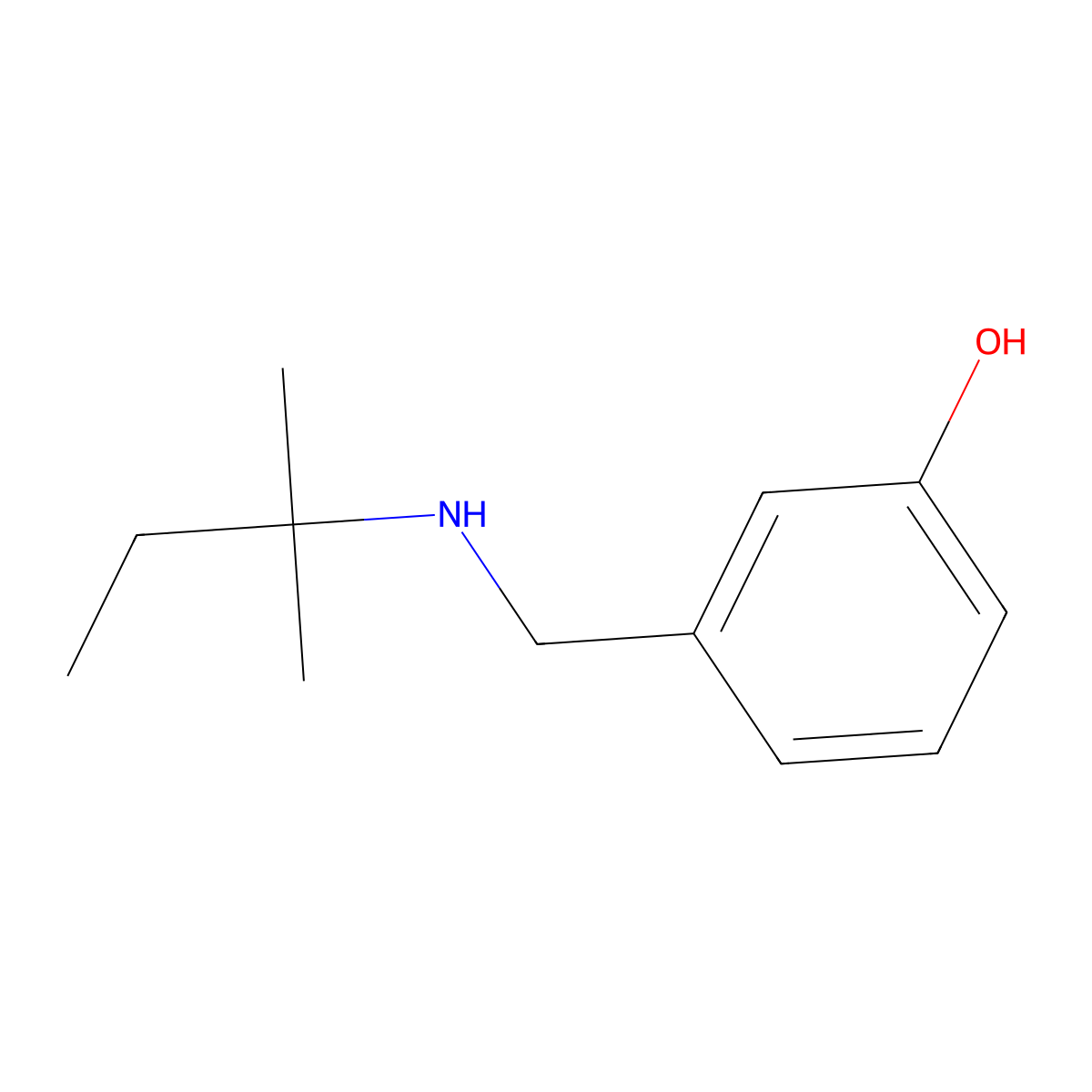3-{[(2-Methylbutan-2-YL)amino]methyl}phenol molecular structure, CAS 1021121-16-3