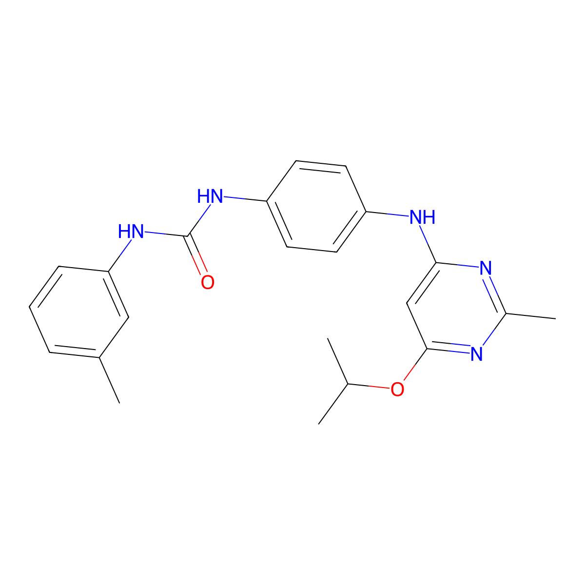 1-(4-((6-Isopropoxy-2-methylpyrimidin-4-yl)amino)phenyl)-3-(m-tolyl)urea molecular structure, CAS 1021121-58-3