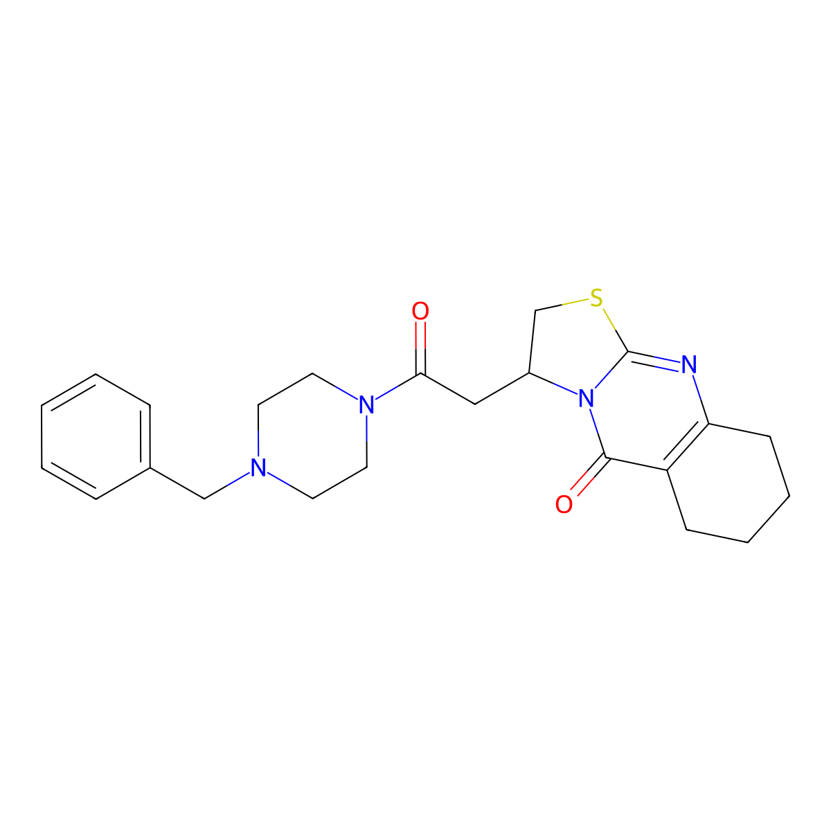 3-(2-(4-benzylpiperazin-1-yl)-2-oxoethyl)-6,7,8,9-tetrahydro-2H-thiazolo[2,3-b]quinazolin-5(3H)-one molecular structure, CAS 1021121-72-1