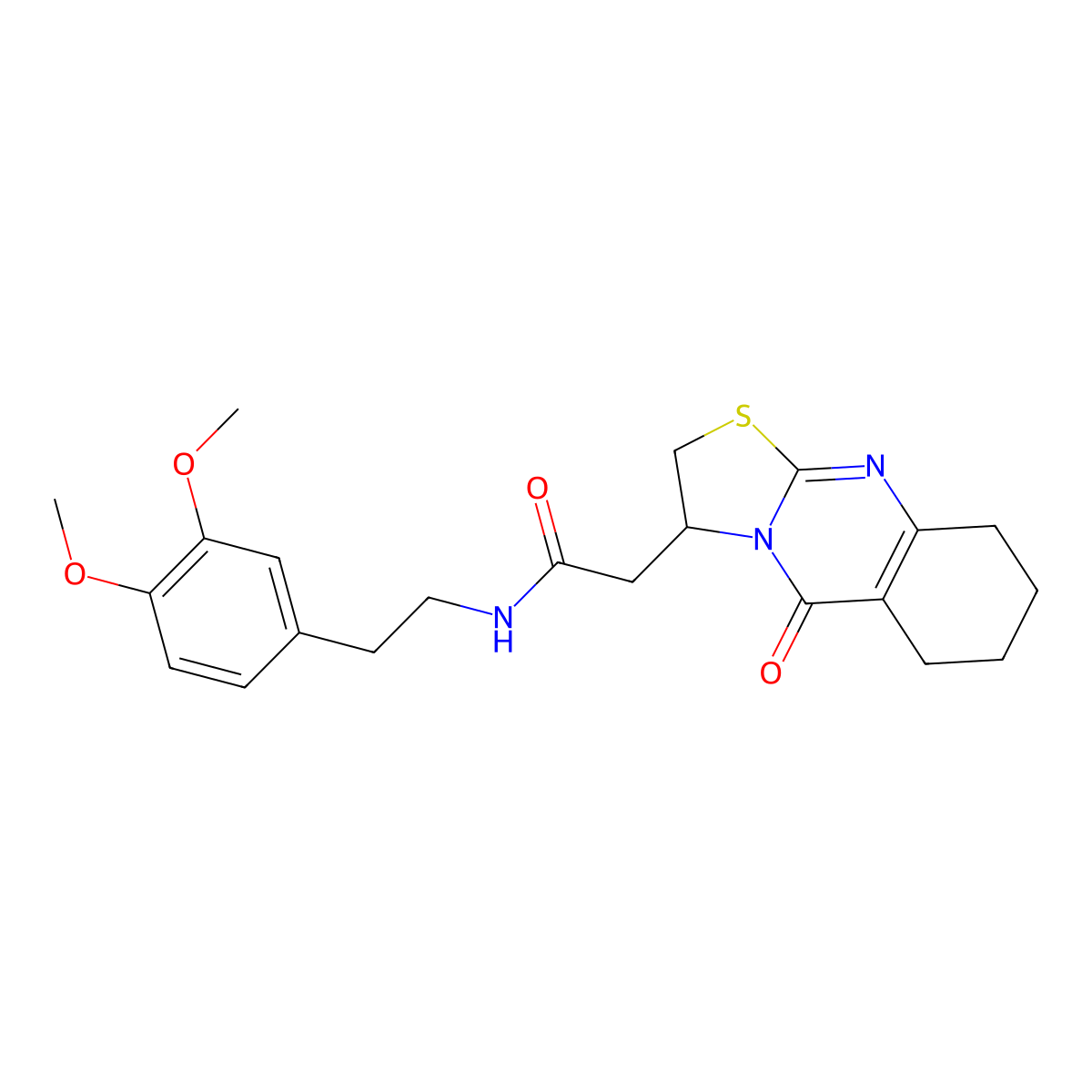 N-(3,4-dimethoxyphenethyl)-2-(5-oxo-3,5,6,7,8,9-hexahydro-2H-thiazolo[2,3-b]quinazolin-3-yl)acetamide molecular structure, CAS 1021121-80-1