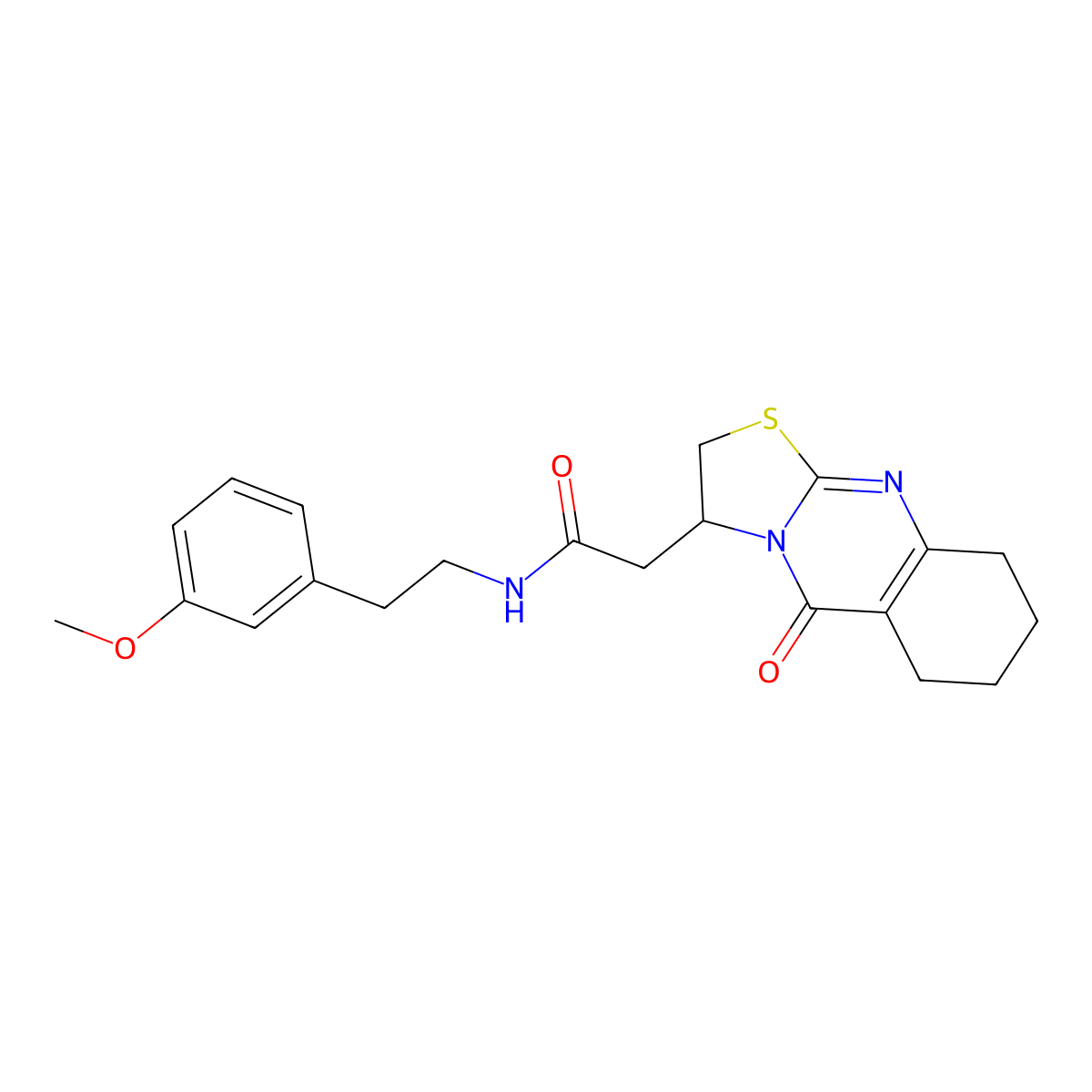 N-(3-methoxyphenethyl)-2-(5-oxo-3,5,6,7,8,9-hexahydro-2H-thiazolo[2,3-b]quinazolin-3-yl)acetamide molecular structure, CAS 1021121-88-9