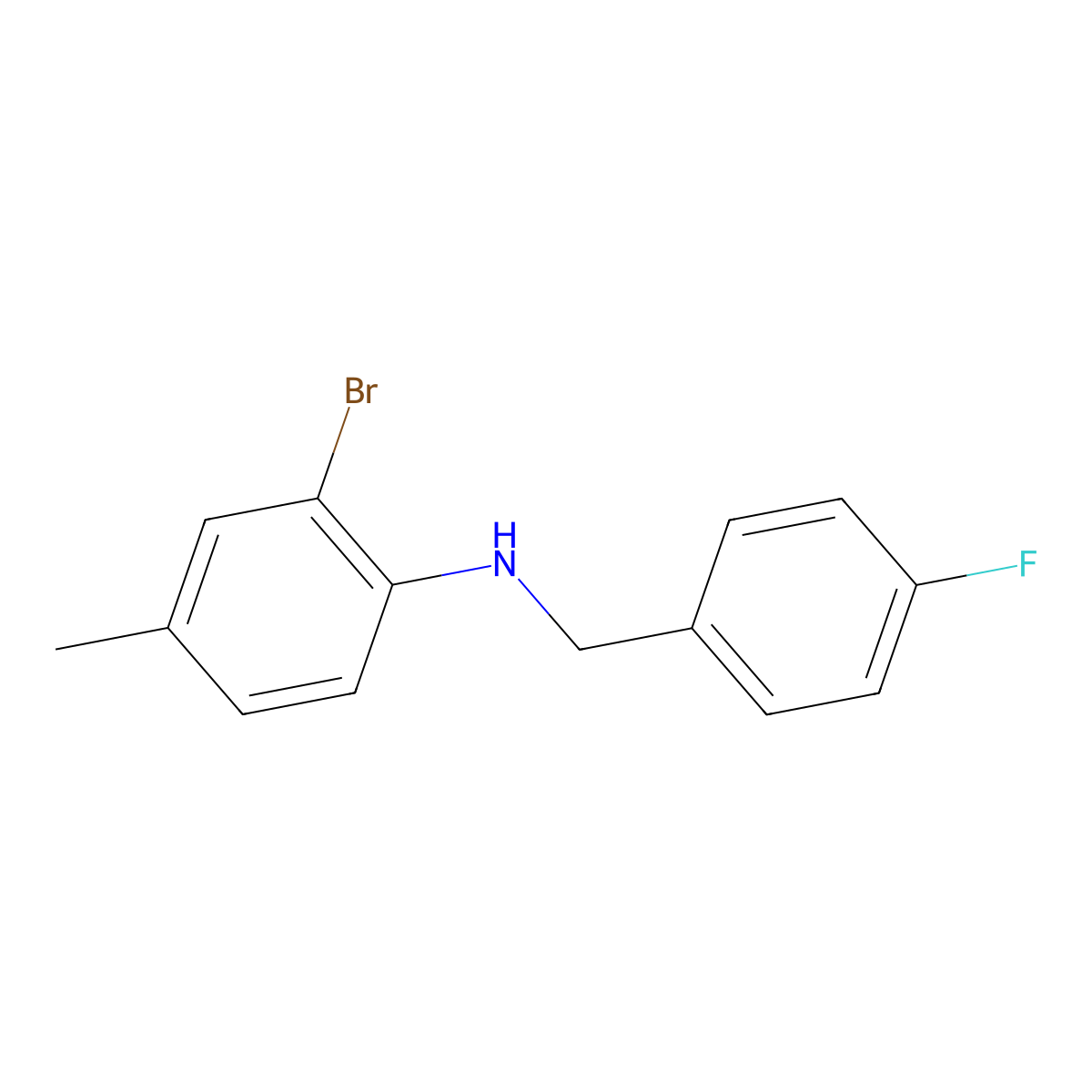 2-Bromo-N-(4-fluorobenzyl)-4-methylaniline molecular structure, CAS 1021122-11-1