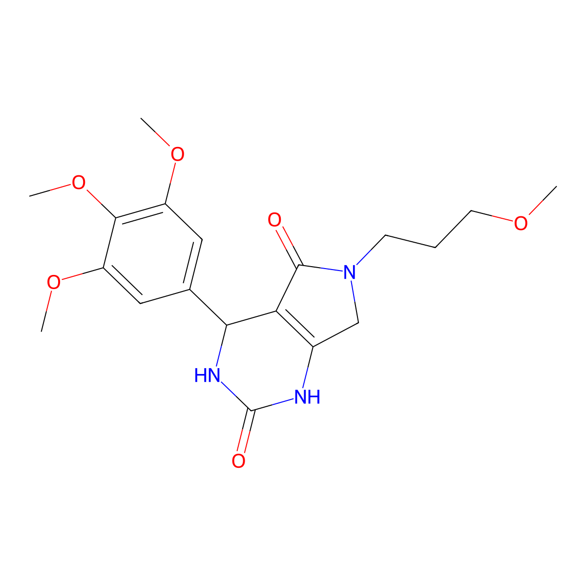 6-(3-methoxypropyl)-4-(3,4,5-trimethoxyphenyl)-3,4,6,7-tetrahydro-1H-pyrrolo[3,4-d]pyrimidine-2,5-dione molecular structure, CAS 1021122-26-8