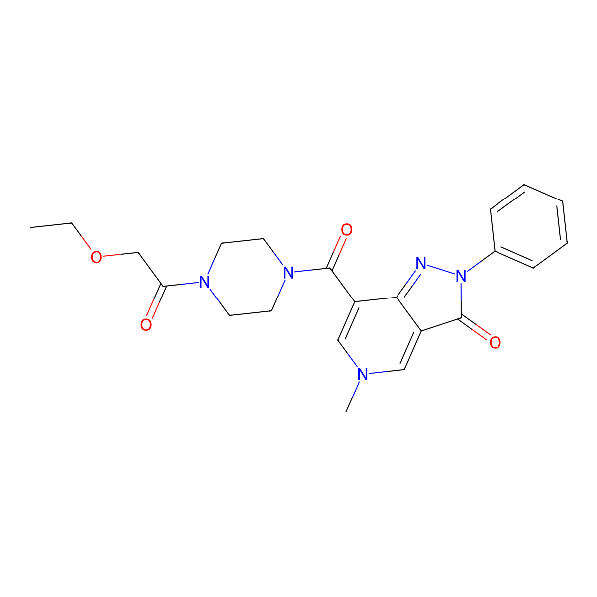 7-(4-(2-ethoxyacetyl)piperazine-1-carbonyl)-5-methyl-2-phenyl-2H-pyrazolo[4,3-c]pyridin-3(5H)-one molecular structure, CAS 1021123-85-2