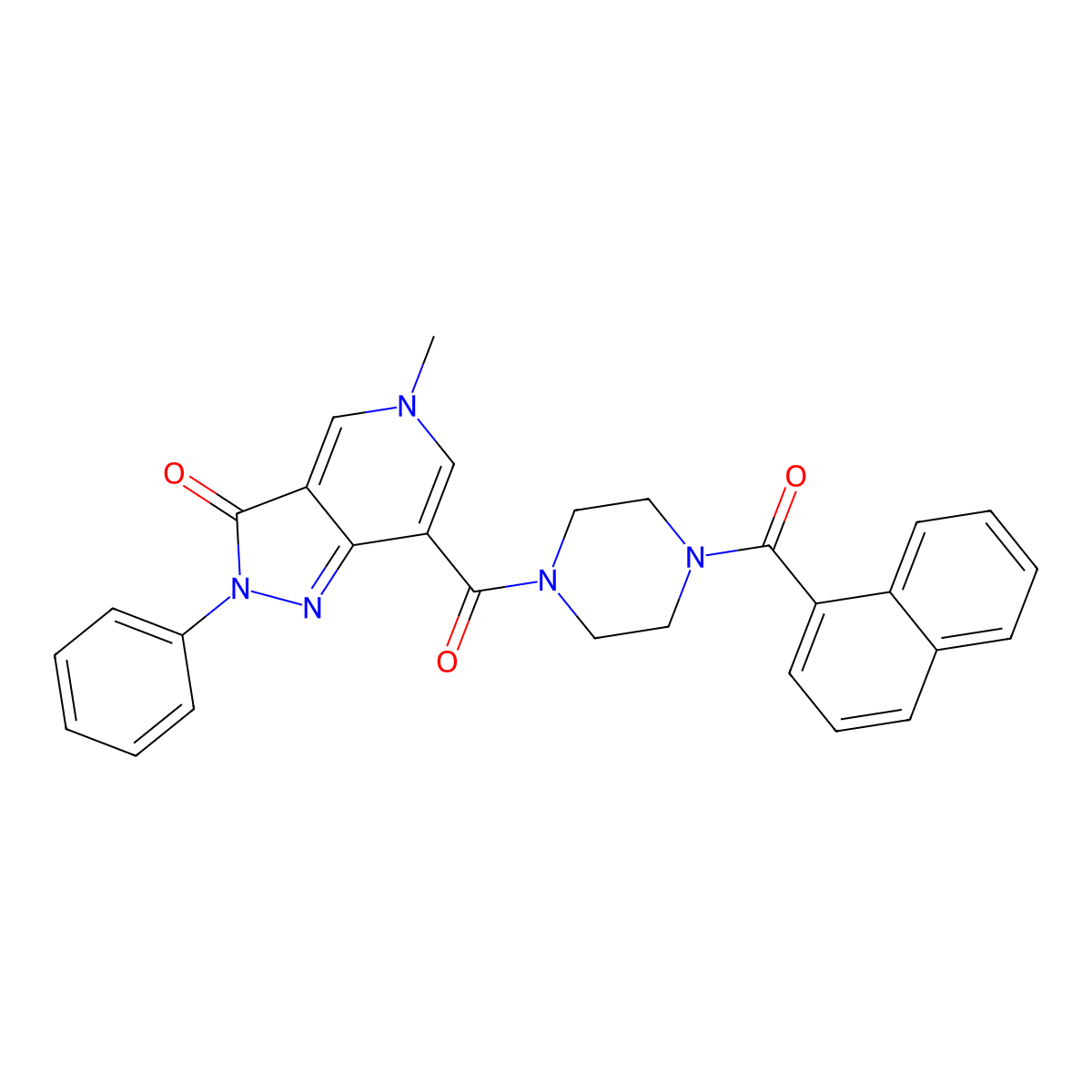 7-(4-(1-naphthoyl)piperazine-1-carbonyl)-5-methyl-2-phenyl-2H-pyrazolo[4,3-c]pyridin-3(5H)-one molecular structure, CAS 1021123-89-6