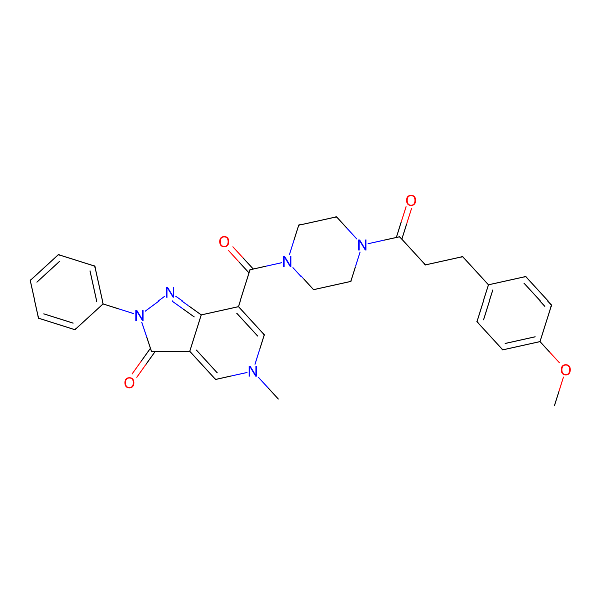 7-(4-(3-(4-methoxyphenyl)propanoyl)piperazine-1-carbonyl)-5-methyl-2-phenyl-2H-pyrazolo[4,3-c]pyridin-3(5H)-one molecular structure, CAS 1021123-97-6