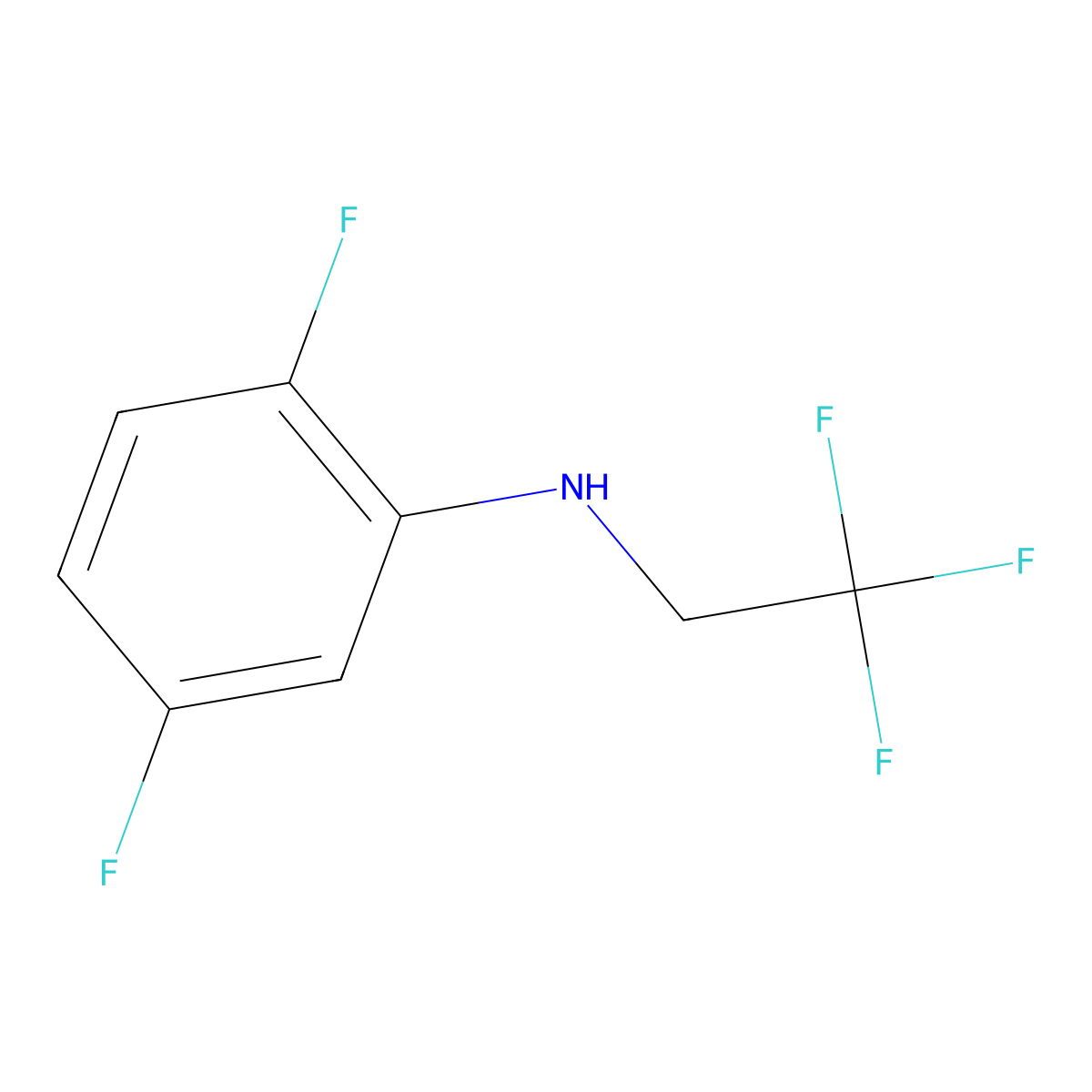 2,5-difluoro-N-(2,2,2-trifluoroethyl)aniline molecular structure, CAS 1021124-74-2