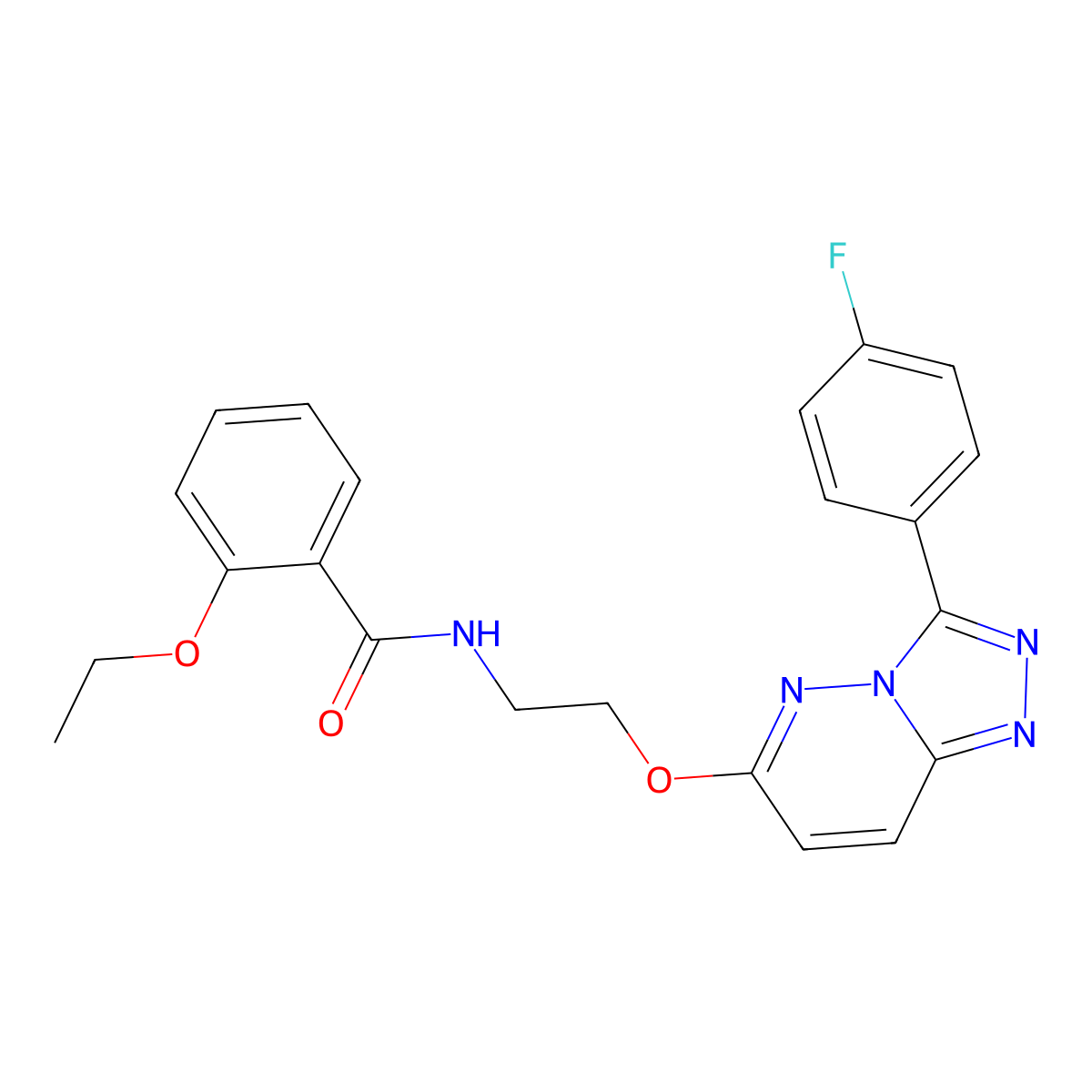 2-ethoxy-N-(2-((3-(4-fluorophenyl)-[1,2,4]triazolo[4,3-b]pyridazin-6-yl)oxy)ethyl)benzamide molecular structure, CAS 1021124-95-7