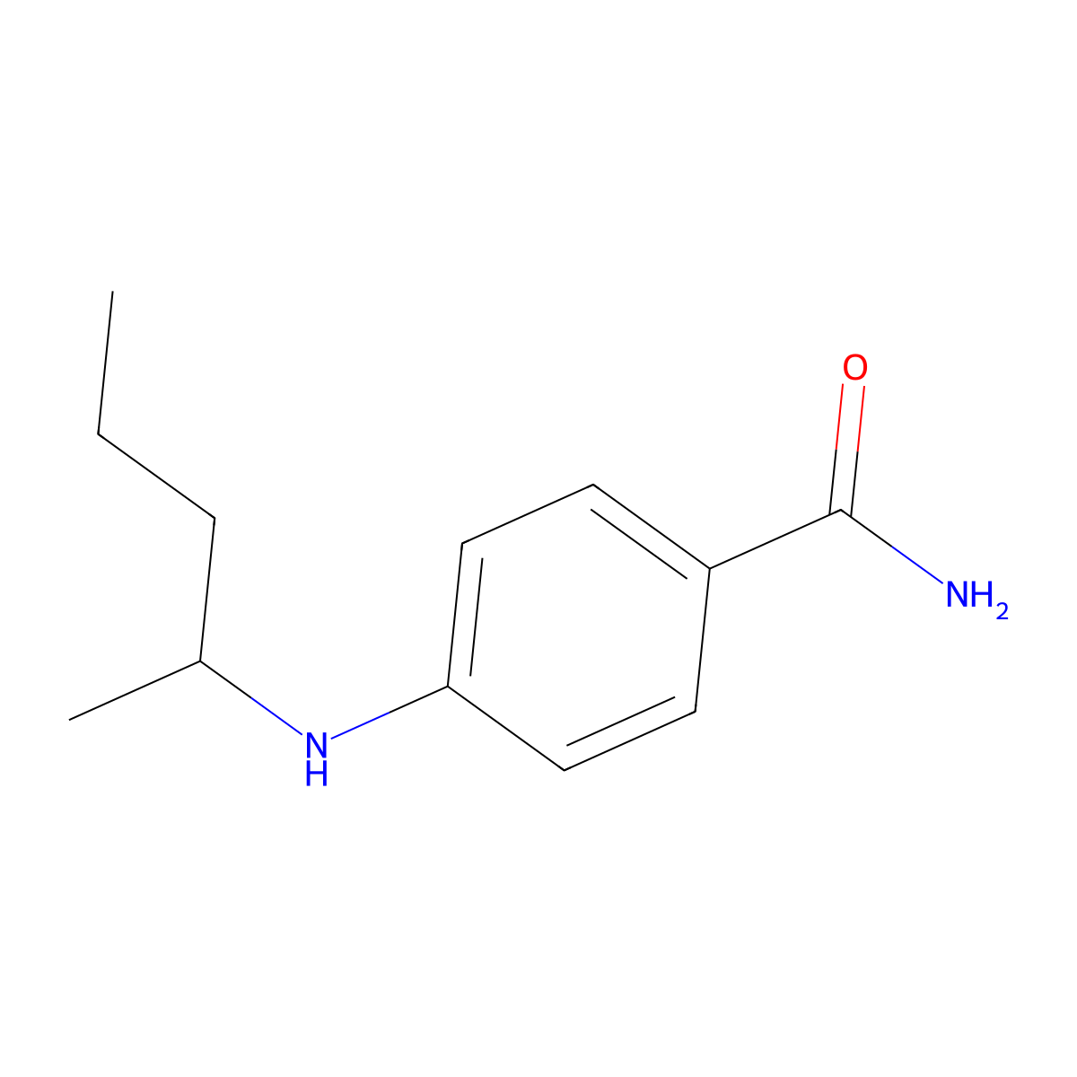 4-[(Pentan-2-yl)amino]benzamide molecular structure, CAS 1021125-00-7