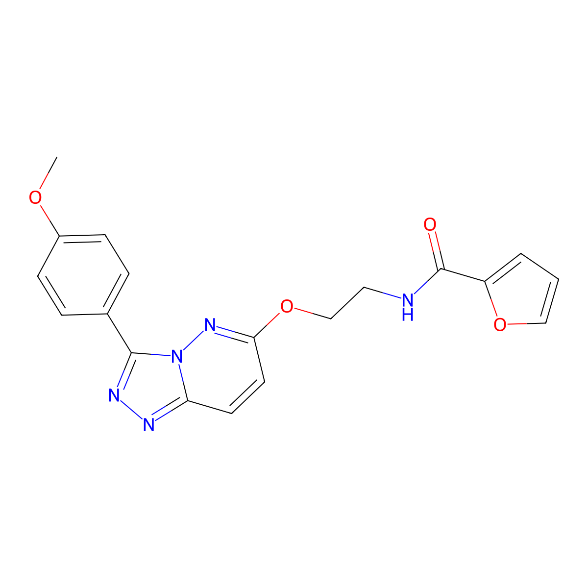 N-(2-((3-(4-methoxyphenyl)-[1,2,4]triazolo[4,3-b]pyridazin-6-yl)oxy)ethyl)furan-2-carboxamide molecular structure, CAS 1021125-20-1