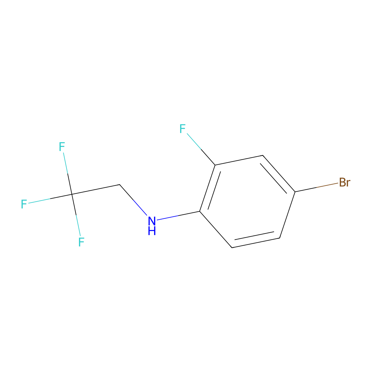 4-bromo-2-fluoro-N-(2,2,2-trifluoroethyl)aniline molecular structure, CAS 1021125-31-4