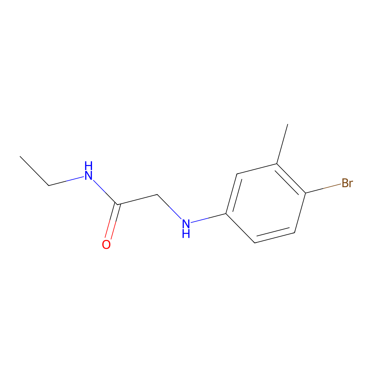 2-(4-bromo-3-methylanilino)-N-ethylacetamide molecular structure, CAS 1021125-90-5