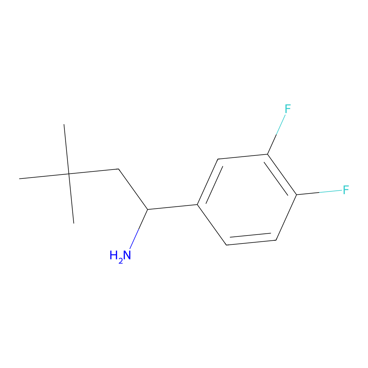 1-(3,4-Difluorophenyl)-3,3-dimethylbutan-1-amine molecular structure, CAS 1021126-07-7