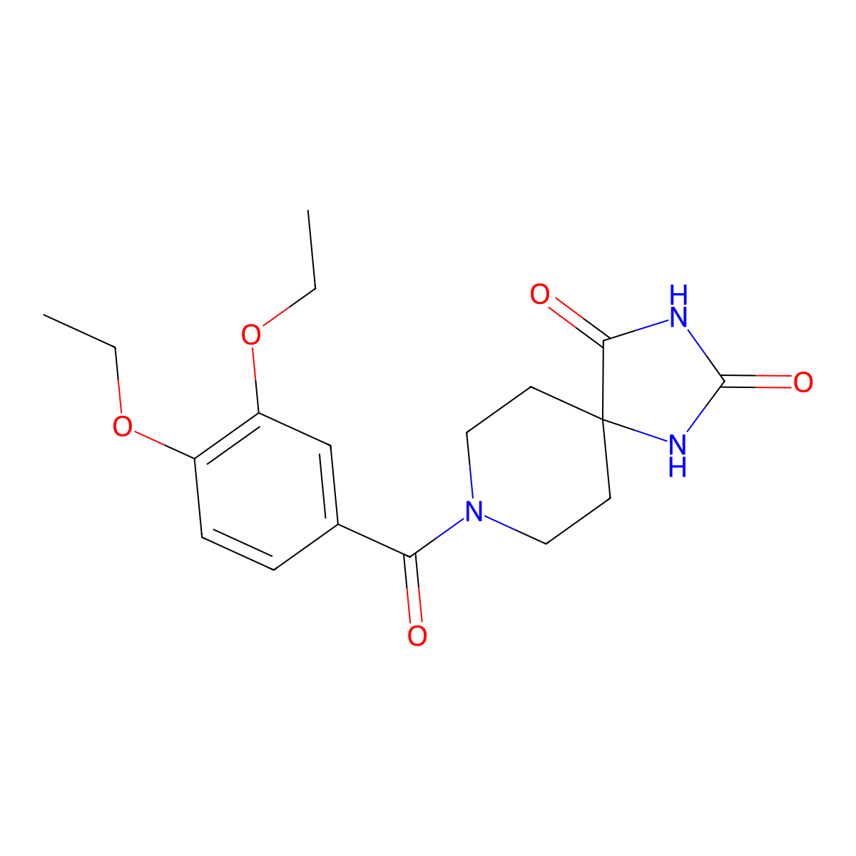 8-(3,4-Diethoxybenzoyl)-1,3,8-triazaspiro[4.5]decane-2,4-dione molecular structure, CAS 1021126-34-0