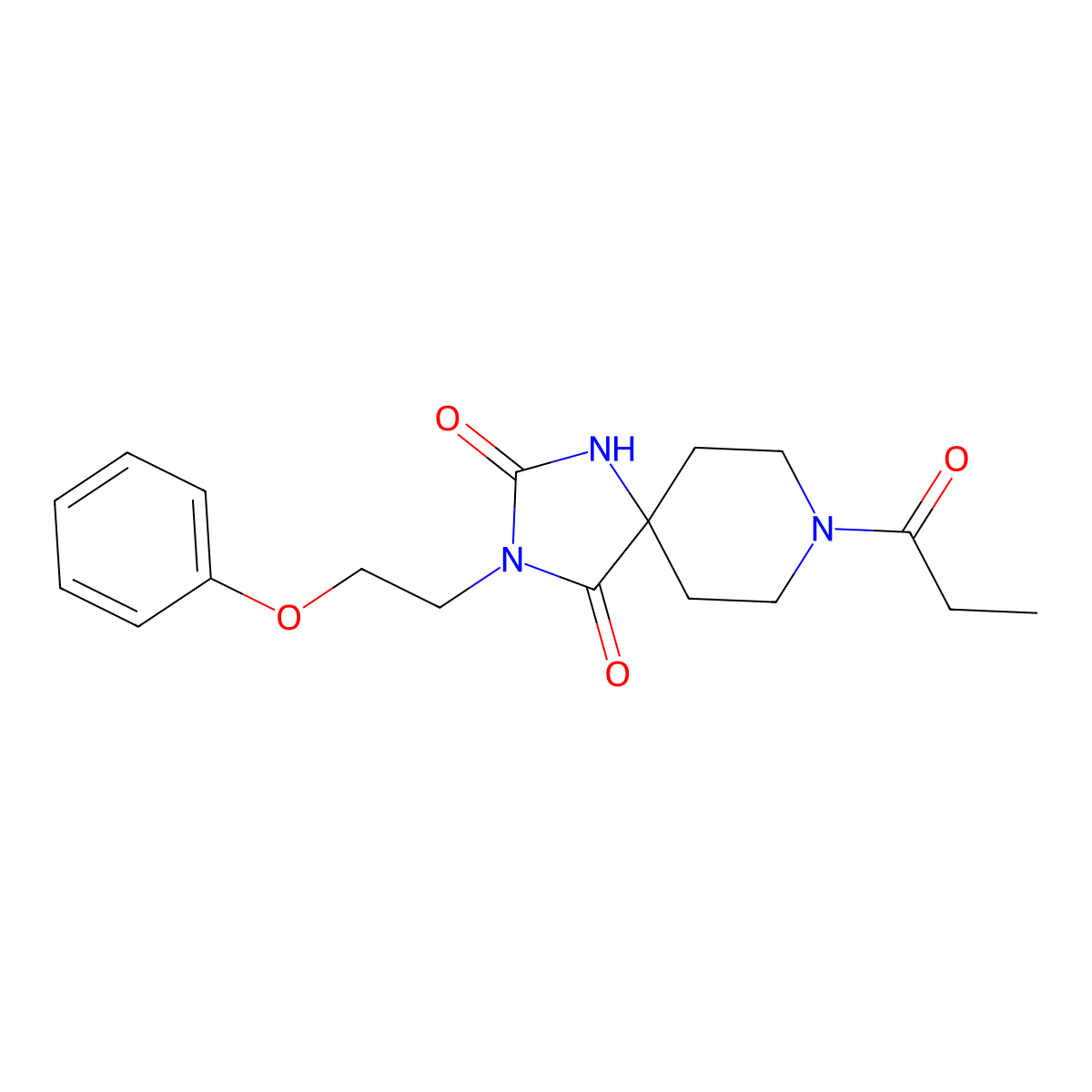 3-(2-Phenoxyethyl)-8-propionyl-1,3,8-triazaspiro[4.5]decane-2,4-dione molecular structure, CAS 1021126-99-7