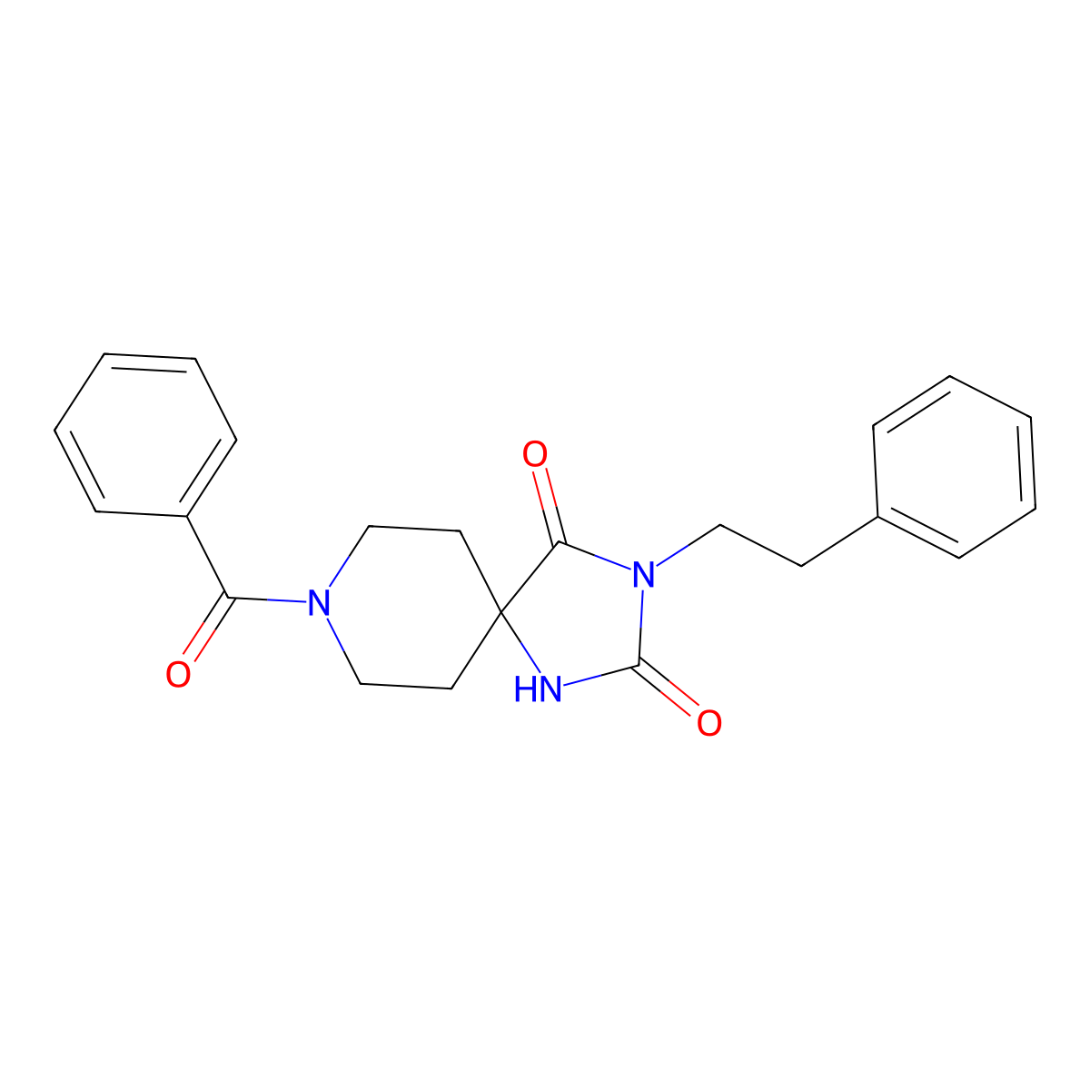 8-Benzoyl-3-phenethyl-1,3,8-triazaspiro[4.5]decane-2,4-dione molecular structure, CAS 1021127-14-9