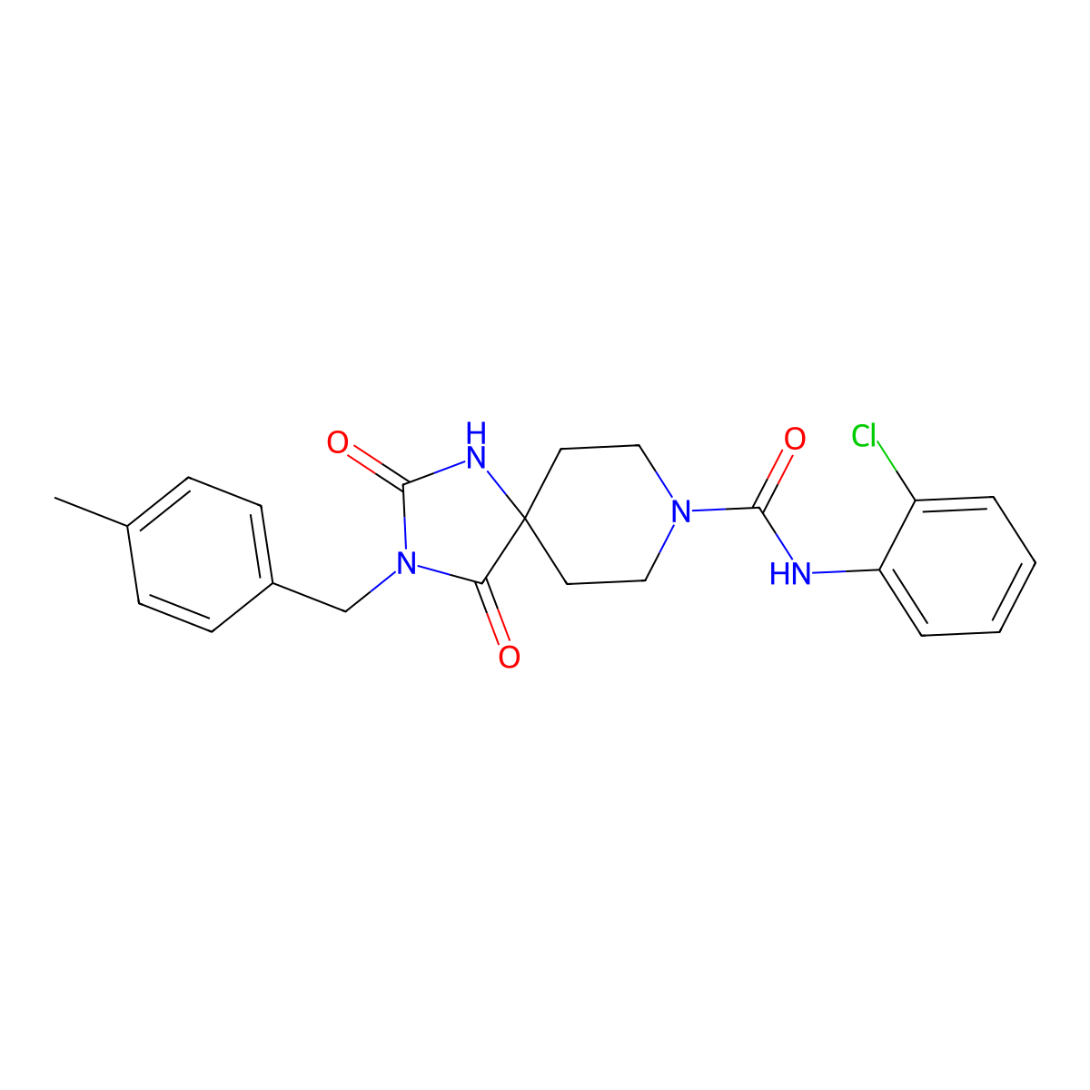 N-(2-chlorophenyl)-3-(4-methylbenzyl)-2,4-dioxo-1,3,8-triazaspiro[4.5]decane-8-carboxamide molecular structure, CAS 1021127-42-3