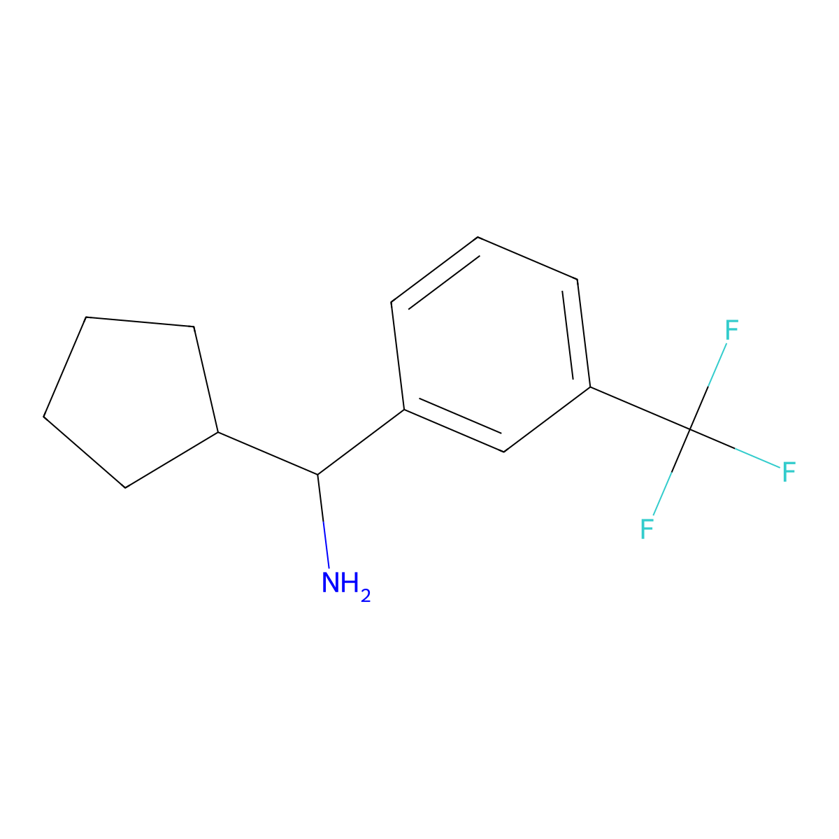 Cyclopentyl[3-(trifluoromethyl)phenyl]methanamine molecular structure, CAS 1021127-52-5