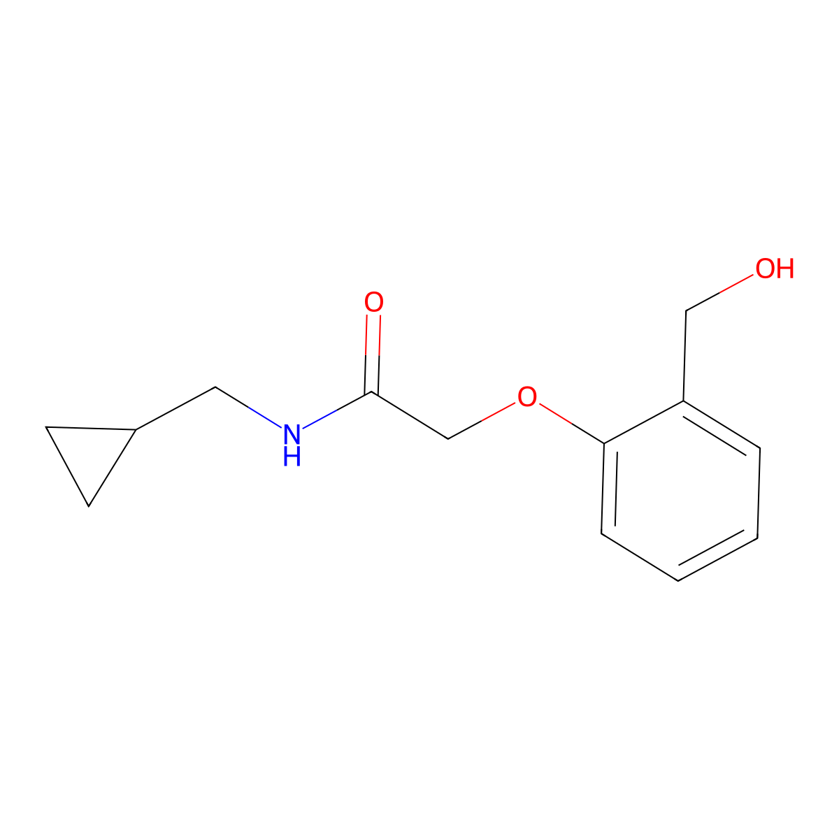 N-(cyclopropylmethyl)-2-[2-(hydroxymethyl)phenoxy]acetamide molecular structure, CAS 1021127-69-4