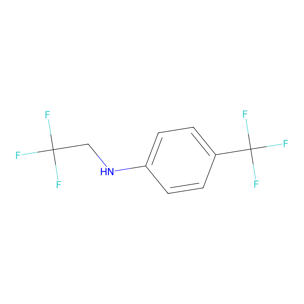 N-(2,2,2-trifluoroethyl)-4-(trifluoromethyl)aniline molecular structure, CAS 1021128-03-9
