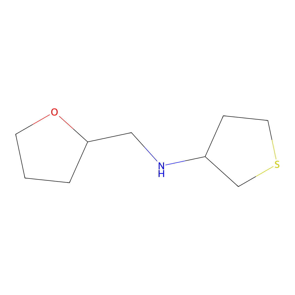 N-[(oxolan-2-yl)methyl]thiolan-3-amine molecular structure, CAS 1021130-21-1