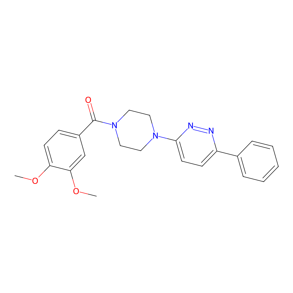 (3,4-Dimethoxyphenyl)(4-(6-phenylpyridazin-3-yl)piperazin-1-yl)methanone molecular structure, CAS 1021130-64-2