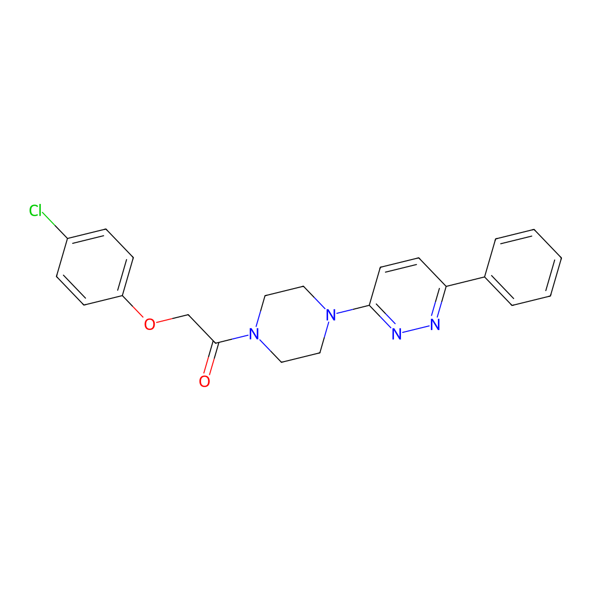 2-(4-Chlorophenoxy)-1-(4-(6-phenylpyridazin-3-yl)piperazin-1-yl)ethanone molecular structure, CAS 1021130-71-1
