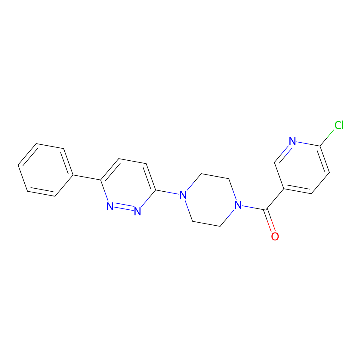 (6-Chloropyridin-3-yl)(4-(6-phenylpyridazin-3-yl)piperazin-1-yl)methanone molecular structure, CAS 1021130-76-6