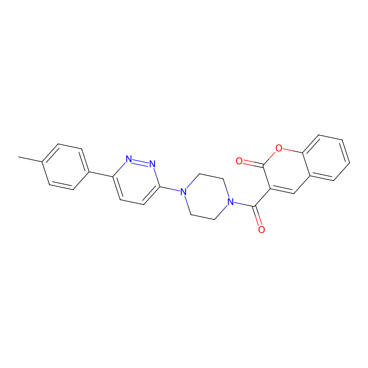 3-(4-(6-(p-tolyl)pyridazin-3-yl)piperazine-1-carbonyl)-2H-chromen-2-one molecular structure, CAS 1021130-85-7