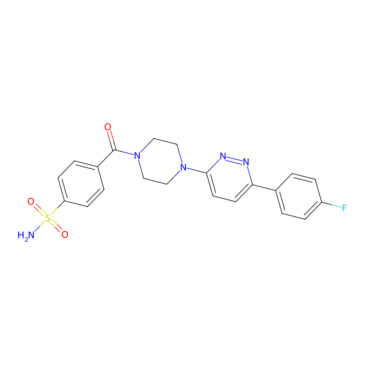 4-(4-(6-(4-Fluorophenyl)pyridazin-3-yl)piperazine-1-carbonyl)benzenesulfonamide molecular structure, CAS 1021130-93-7