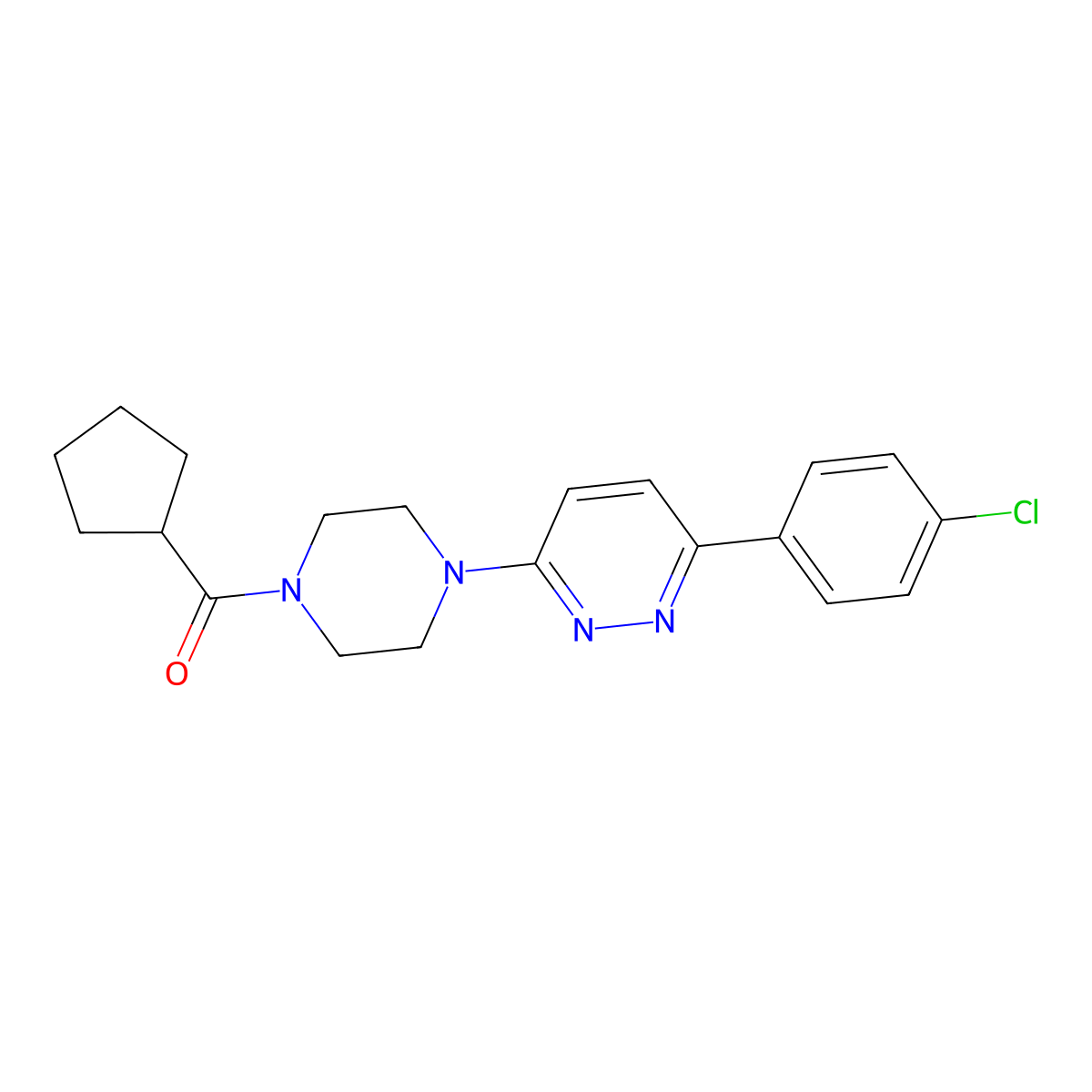 (4-(6-(4-Chlorophenyl)pyridazin-3-yl)piperazin-1-yl)(cyclopentyl)methanone molecular structure, CAS 1021130-97-1