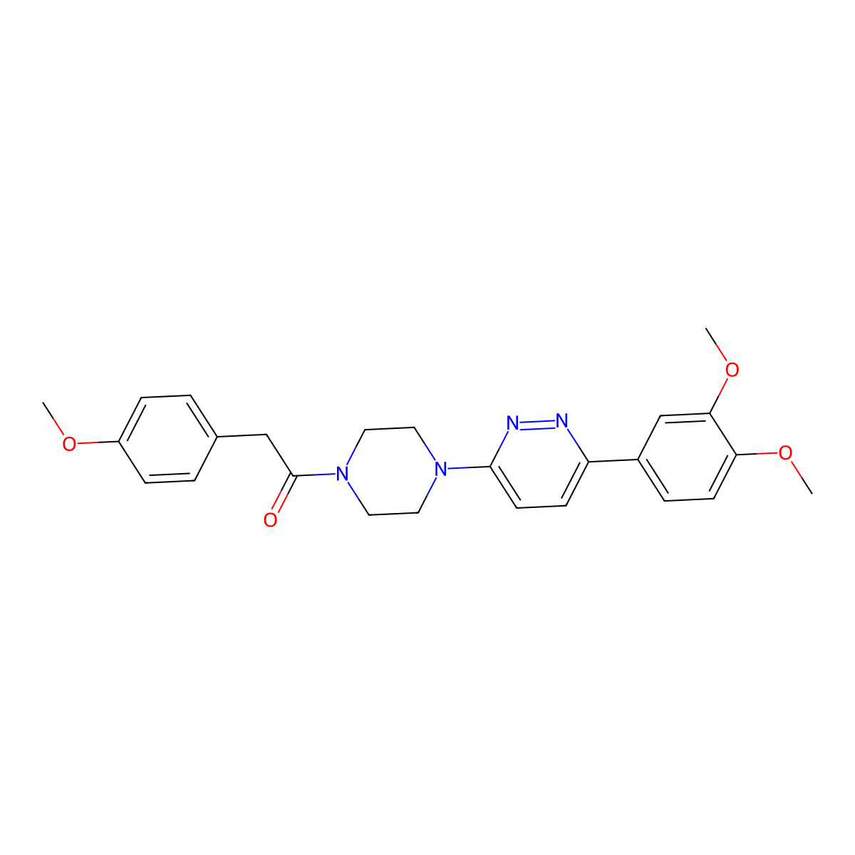 1-(4-(6-(3,4-Dimethoxyphenyl)pyridazin-3-yl)piperazin-1-yl)-2-(4-methoxyphenyl)ethanone molecular structure, CAS 1021131-03-2