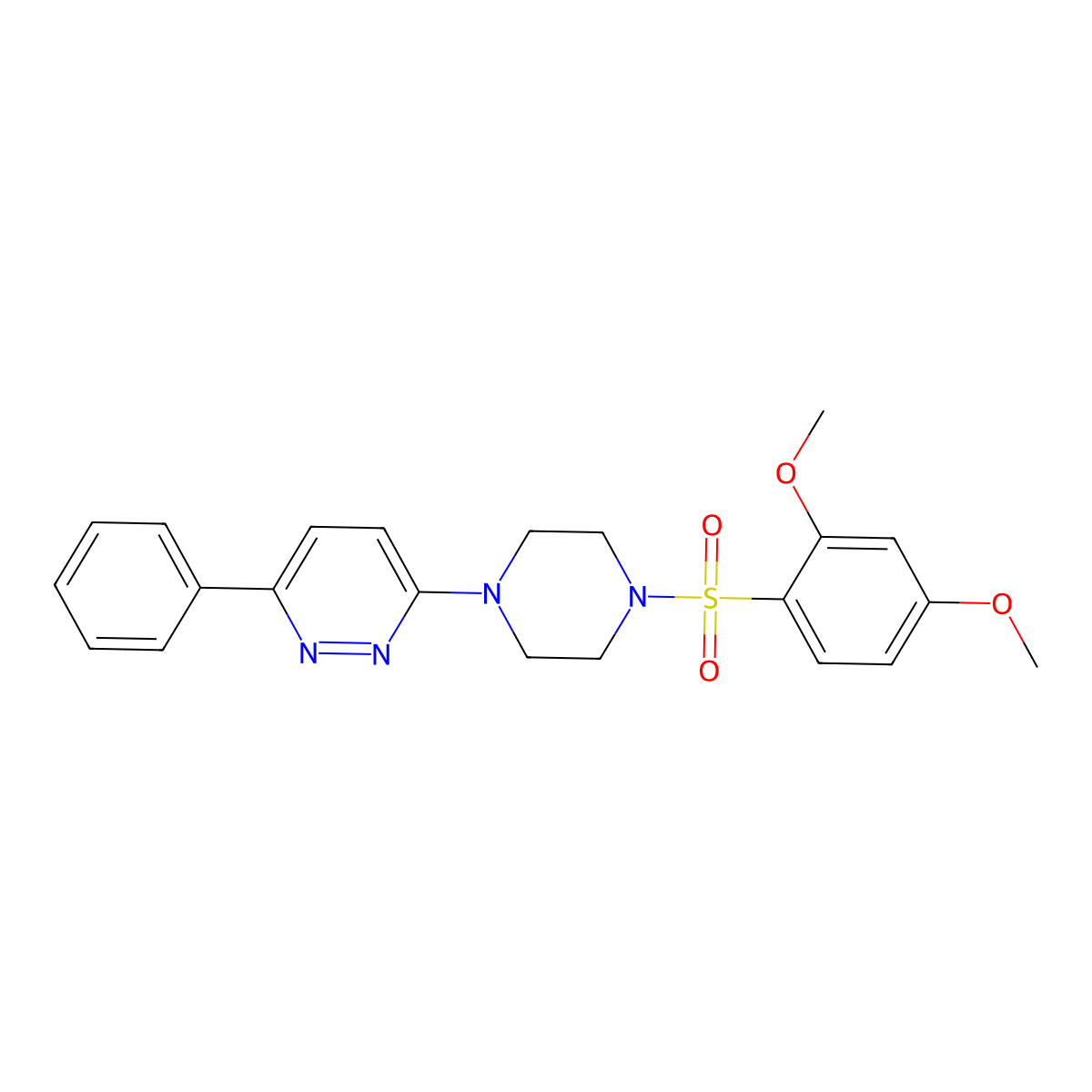 3-(4-((2,4-Dimethoxyphenyl)sulfonyl)piperazin-1-yl)-6-phenylpyridazine molecular structure, CAS 1021131-30-5
