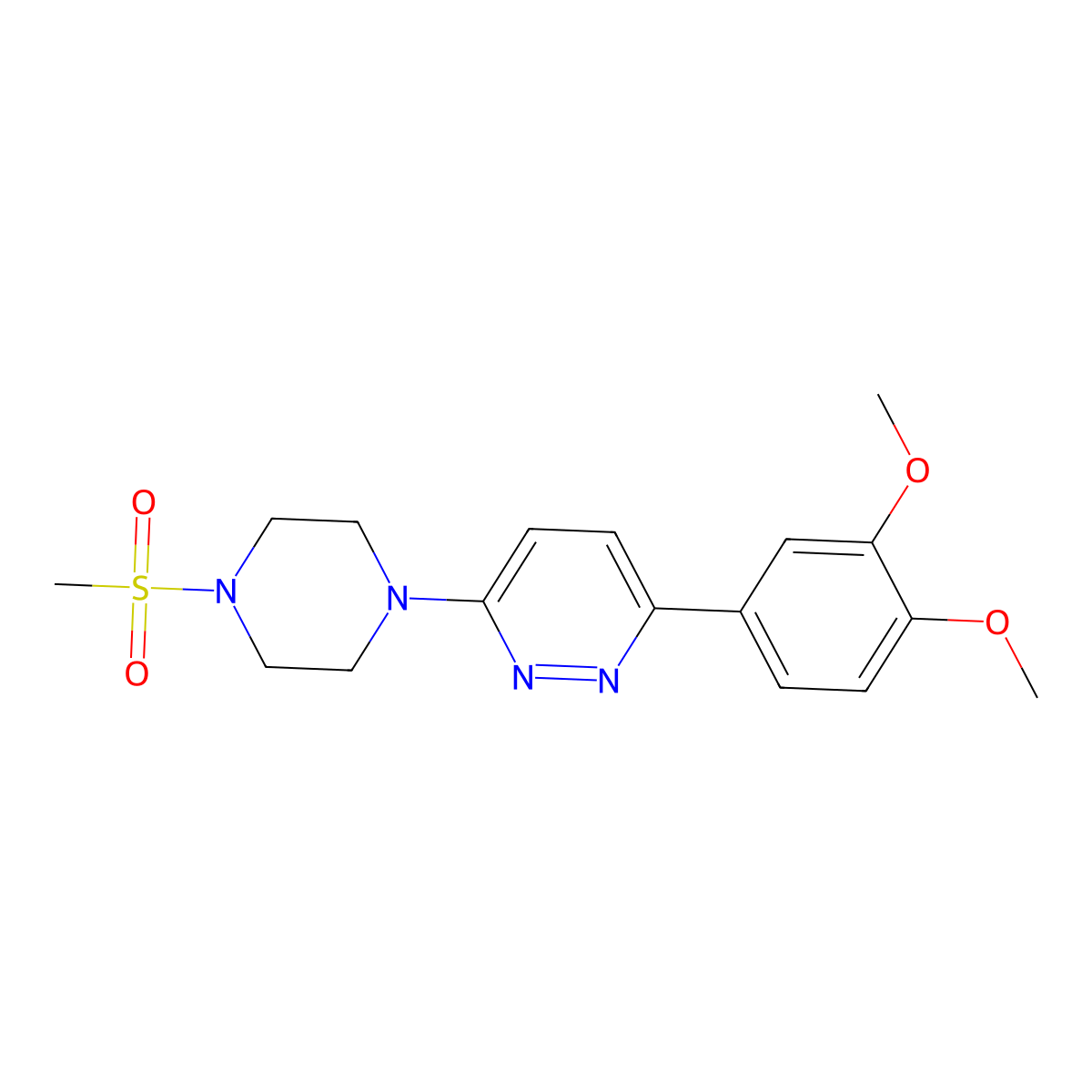 3-(3,4-Dimethoxyphenyl)-6-(4-(methylsulfonyl)piperazin-1-yl)pyridazine molecular structure, CAS 1021131-48-5