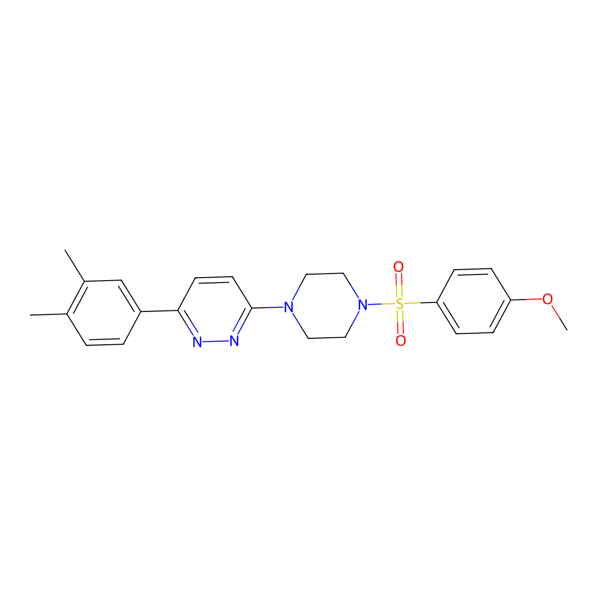 3-(3,4-Dimethylphenyl)-6-(4-((4-methoxyphenyl)sulfonyl)piperazin-1-yl)pyridazine molecular structure, CAS 1021131-51-0