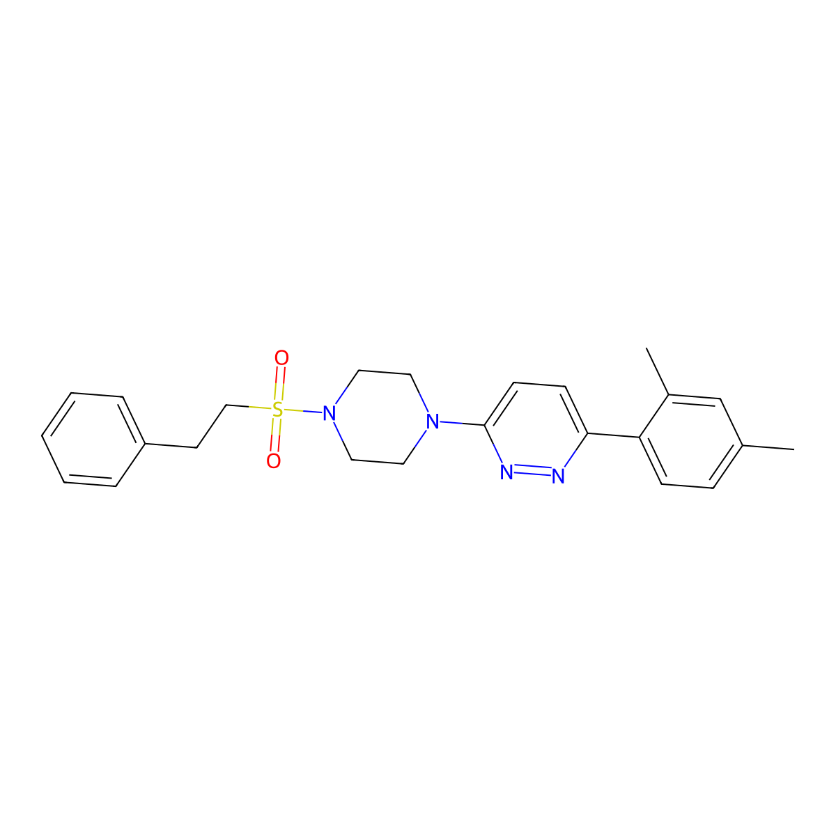 3-(2,4-Dimethylphenyl)-6-(4-(phenethylsulfonyl)piperazin-1-yl)pyridazine molecular structure, CAS 1021131-57-6