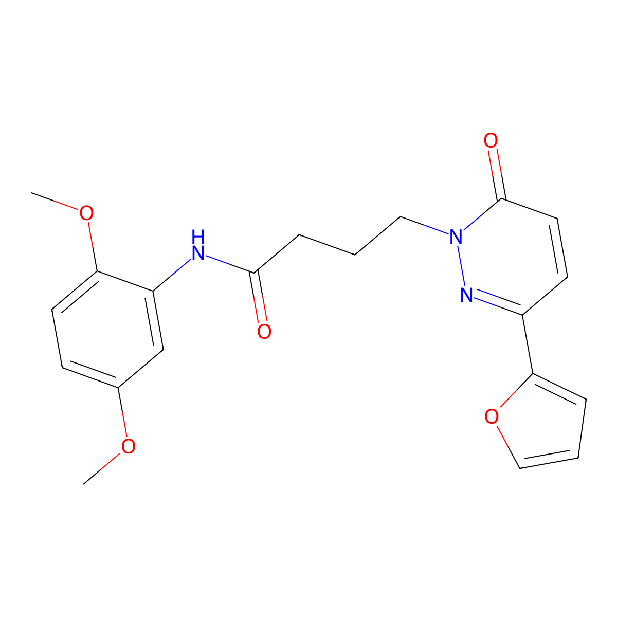 N-(2,5-dimethoxyphenyl)-4-(3-(furan-2-yl)-6-oxopyridazin-1(6H)-yl)butanamide molecular structure, CAS 1021132-64-8