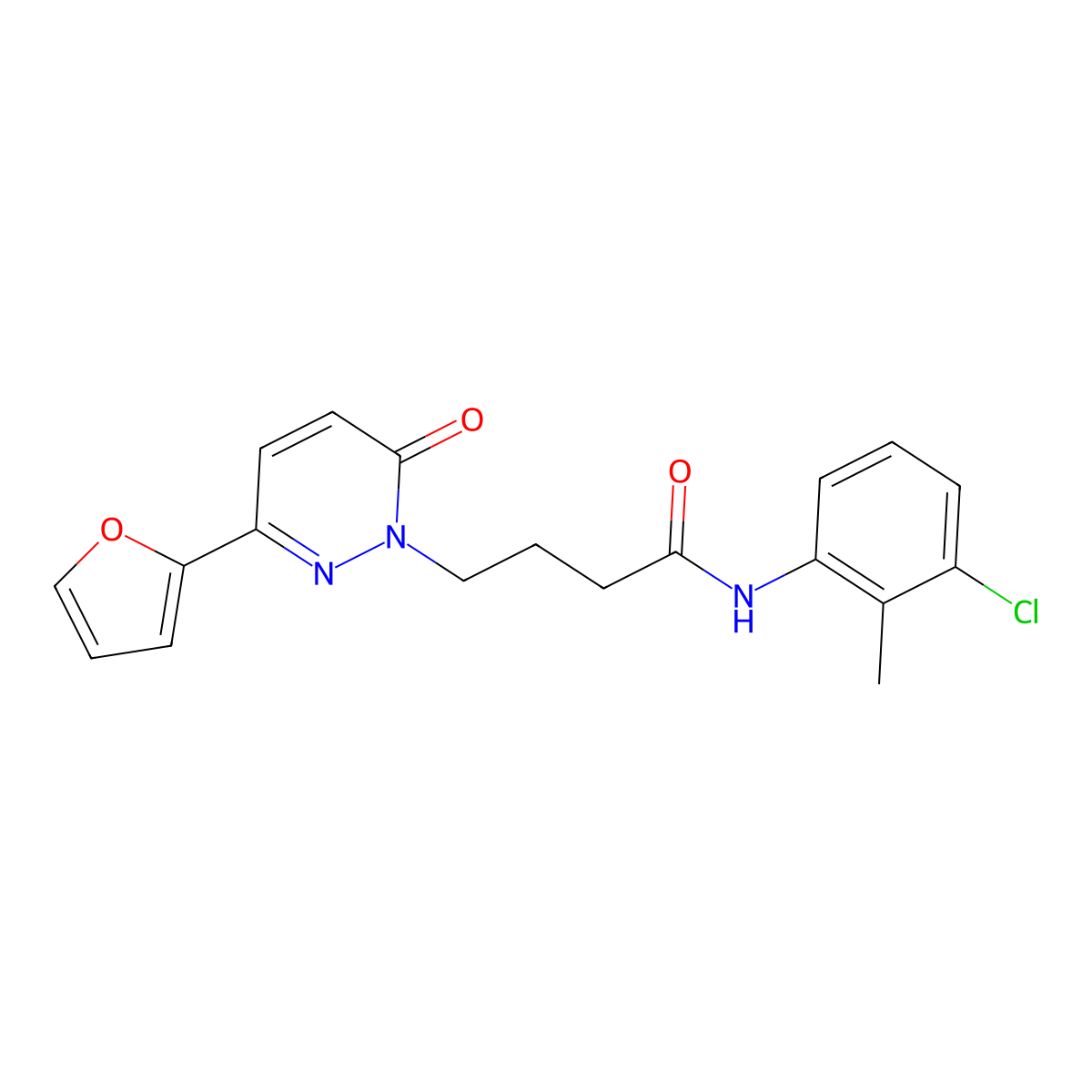 N-(3-chloro-2-methylphenyl)-4-(3-(furan-2-yl)-6-oxopyridazin-1(6H)-yl)butanamide molecular structure, CAS 1021132-79-5