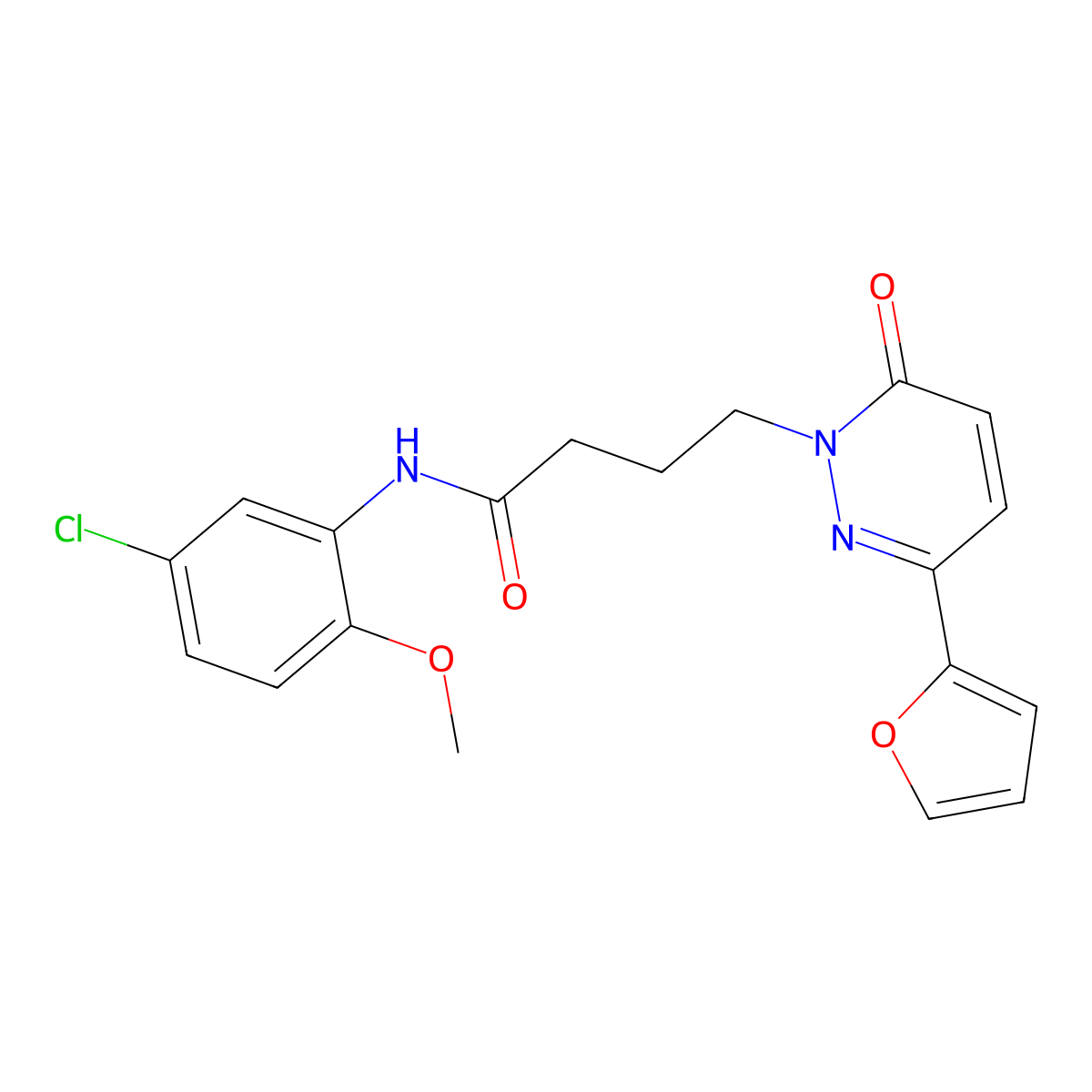 N-(5-chloro-2-methoxyphenyl)-4-(3-(furan-2-yl)-6-oxopyridazin-1(6H)-yl)butanamide molecular structure, CAS 1021132-82-0