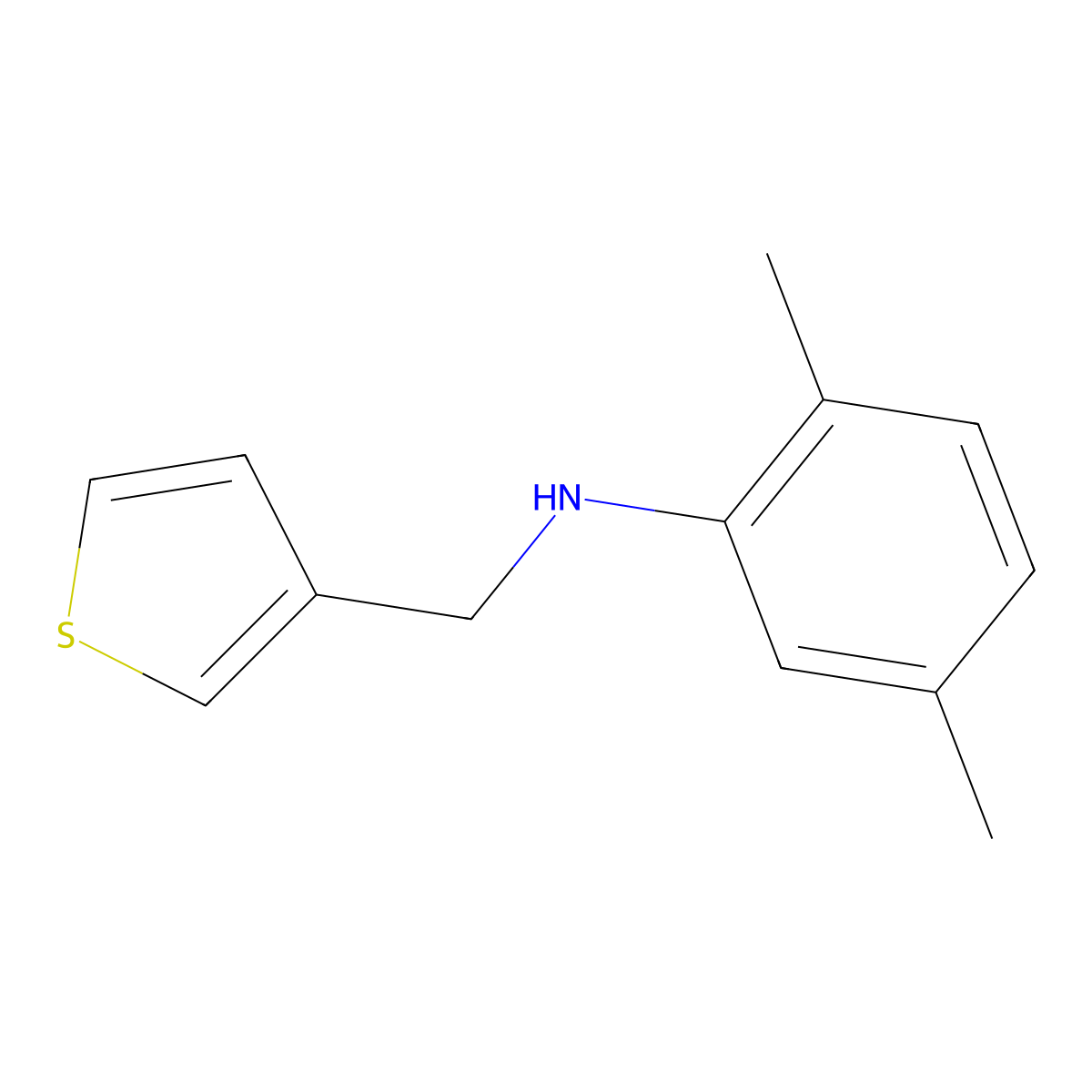 2,5-dimethyl-N-(thiophen-3-ylmethyl)aniline molecular structure, CAS 1021132-84-2