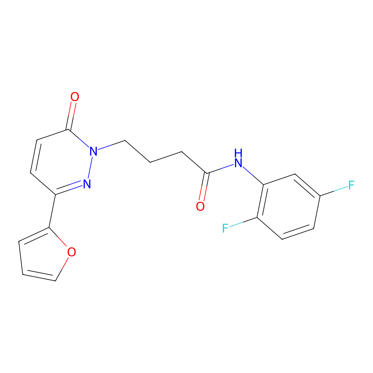 N-(2,5-difluorophenyl)-4-(3-(furan-2-yl)-6-oxopyridazin-1(6H)-yl)butanamide molecular structure, CAS 1021132-85-3