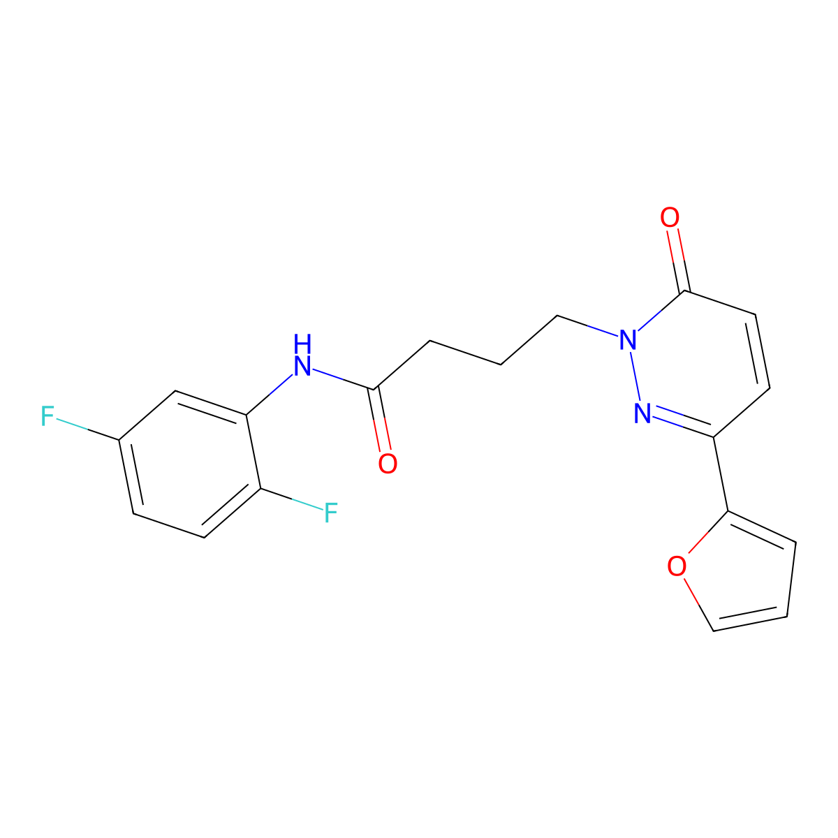 N-(2,5-difluorophenyl)-4-(3-(furan-2-yl)-6-oxopyridazin-1(6H)-yl)butanamide molecular structure, CAS 1021132-85-3